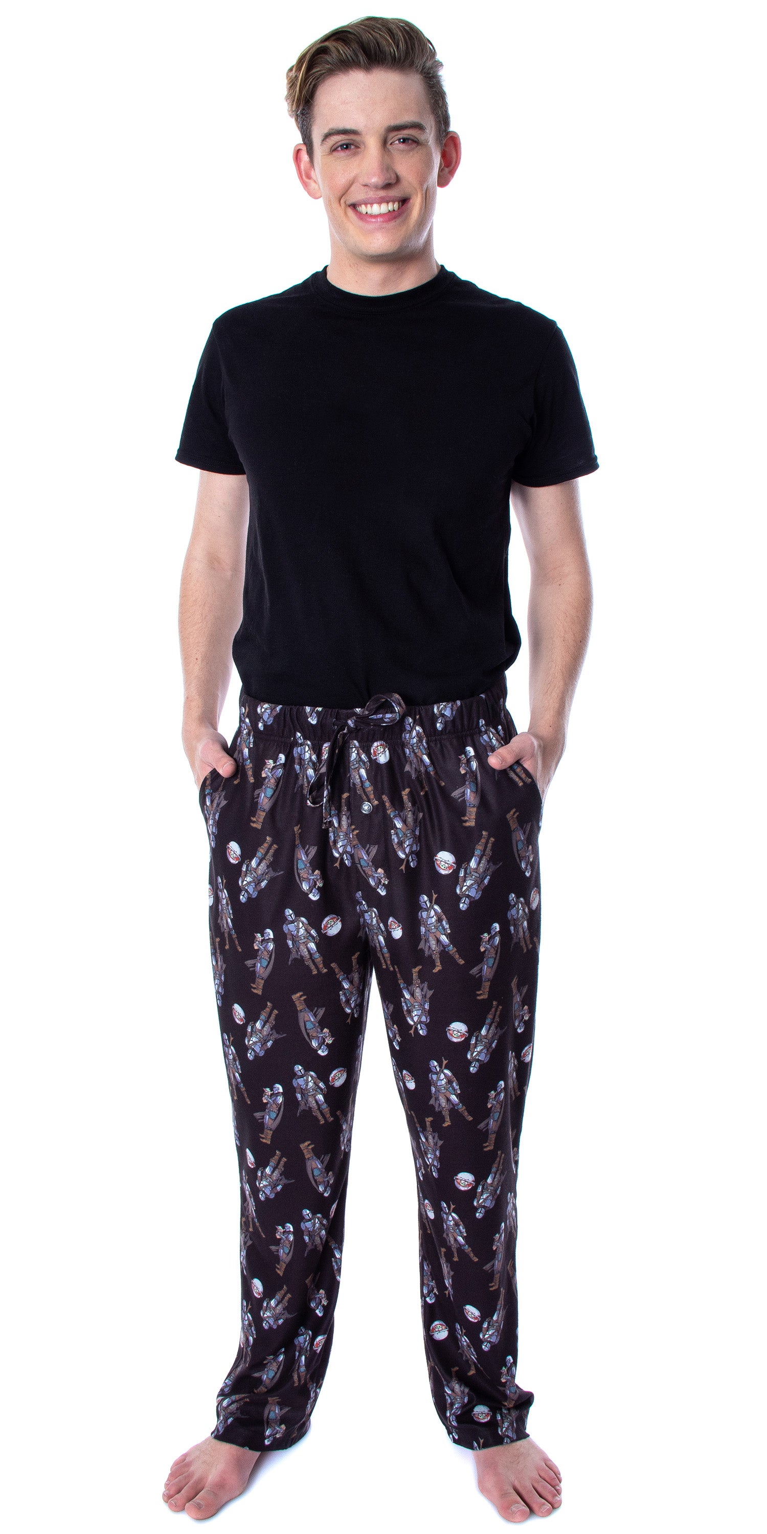 Star Wars Men's The Mandalorian Mando and Baby Yoda Sleepwear Pajama Pants