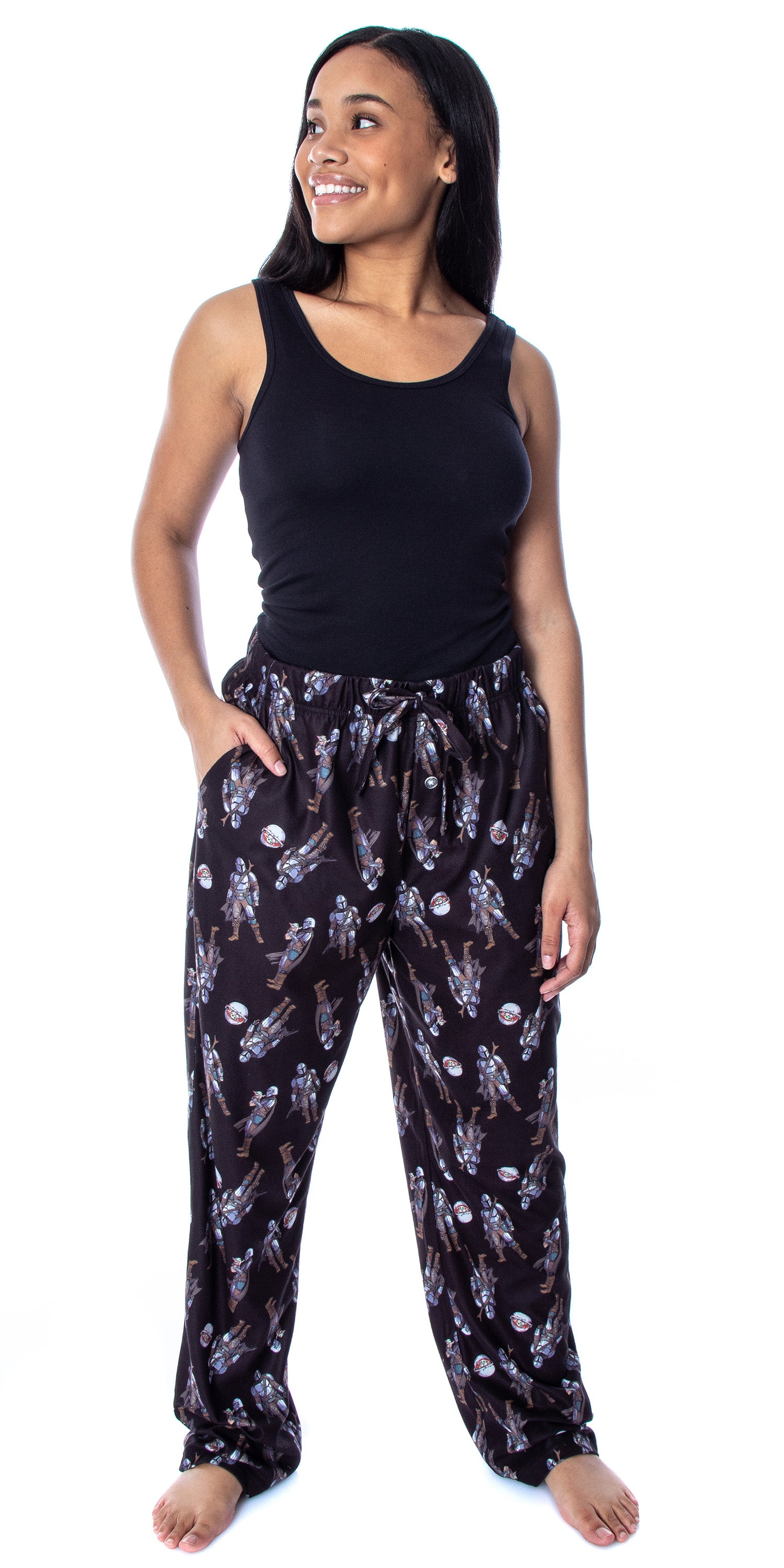 Star Wars Men's The Mandalorian Mando and Baby Yoda Sleepwear Pajama Pants