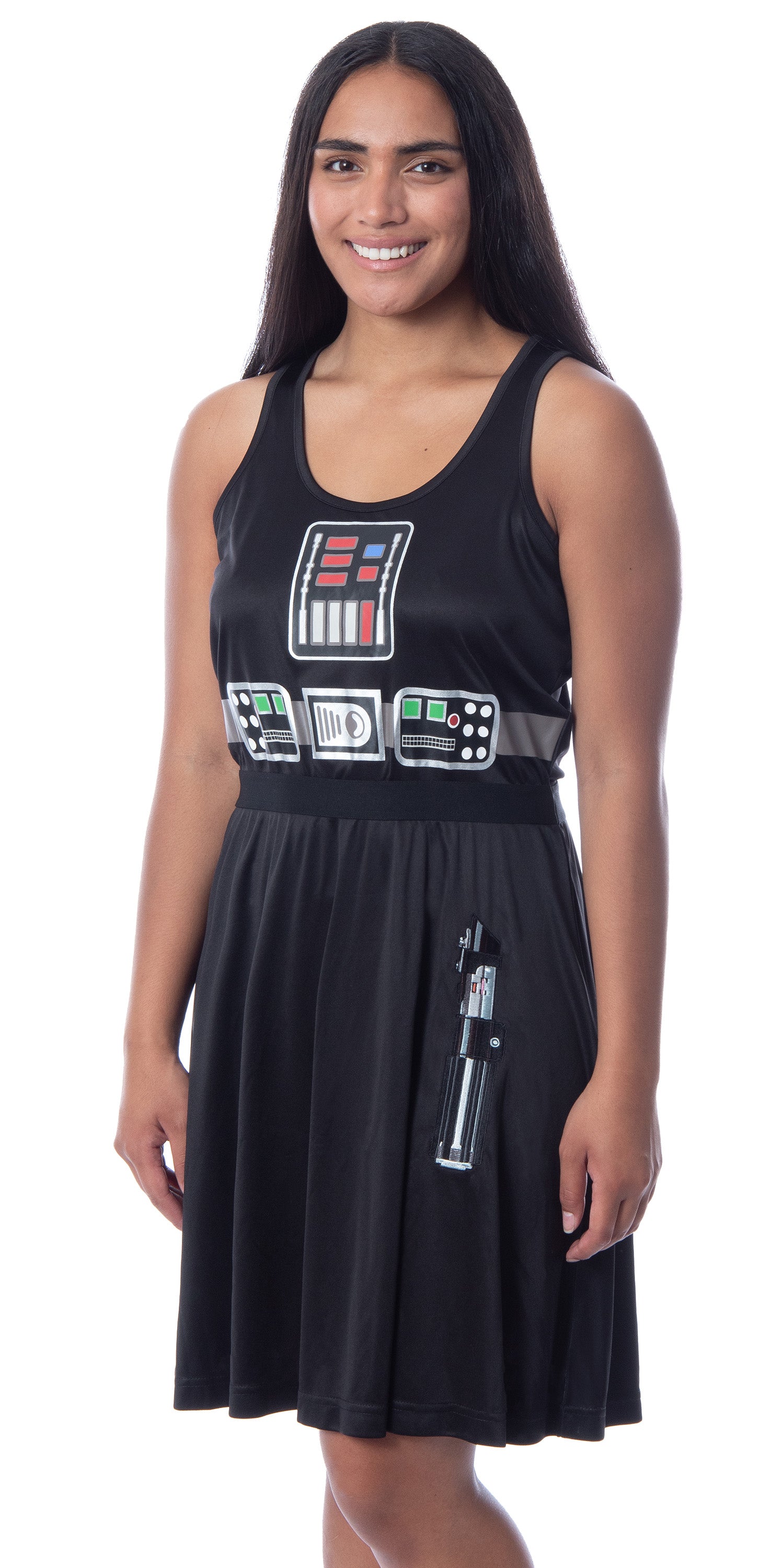 Star Wars Womens' Darth Vader Costume Fitted Nightgown Sleep Pajama Dress