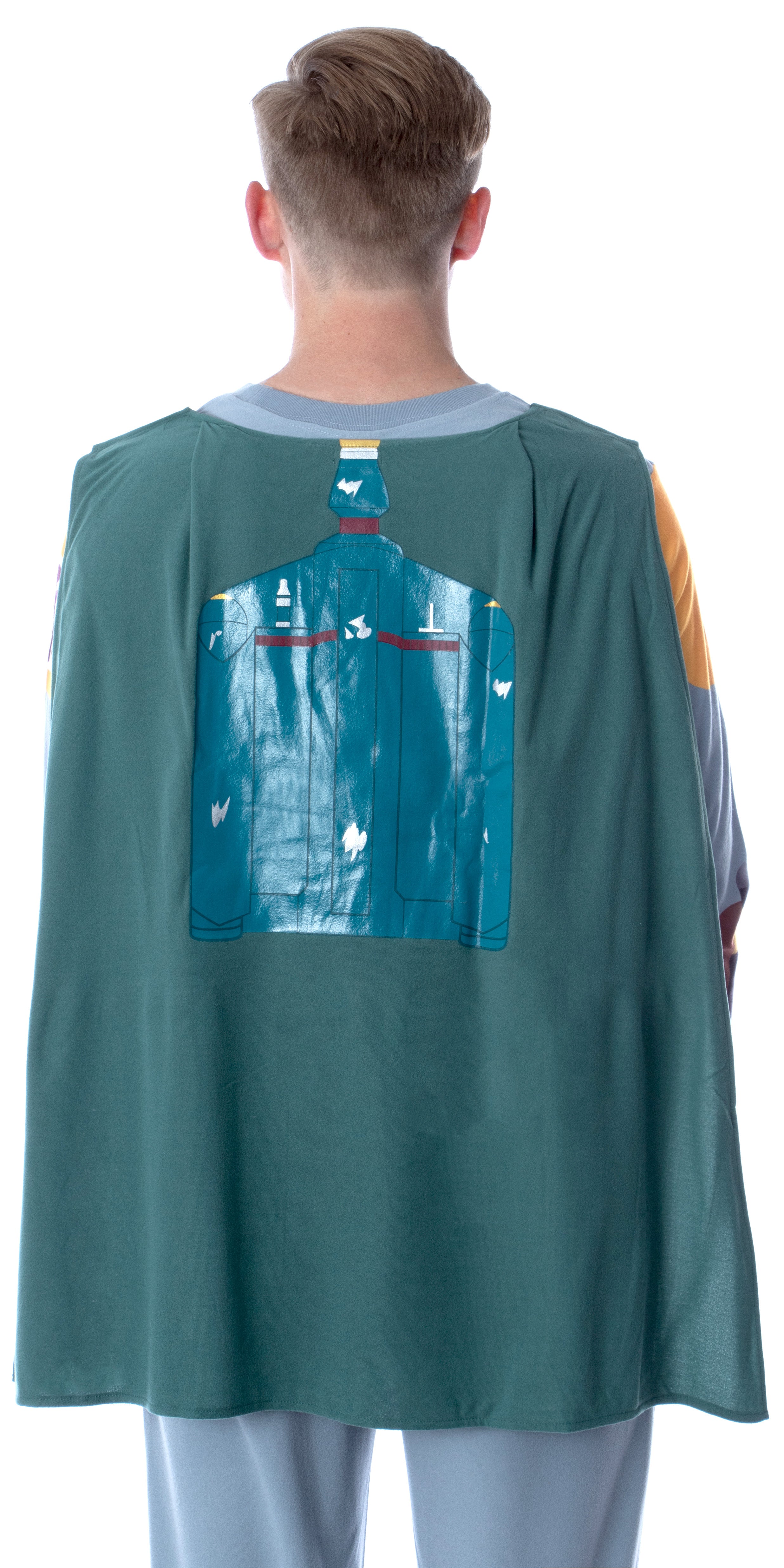 Star Wars Men's Boba Fett Costume Shirt And Pants Pajama Set With Cape