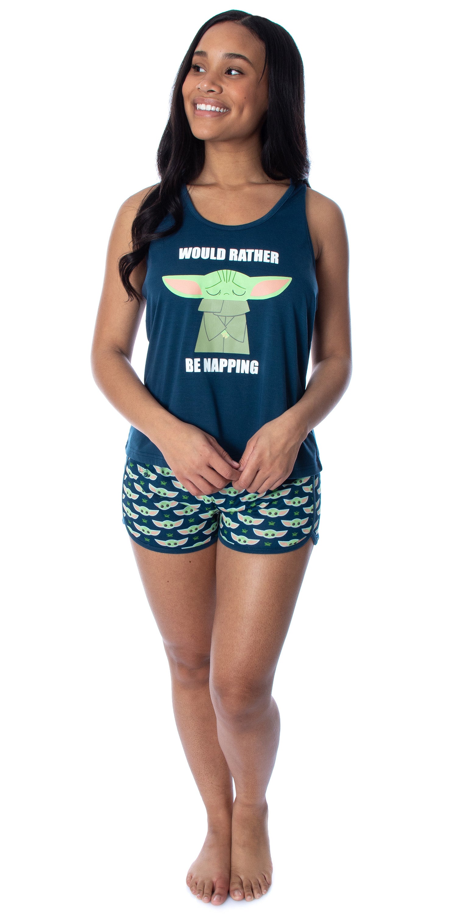 Star Wars Women's The Mandalorian Baby Yoda Racerback Tank Shorts Pajama Set