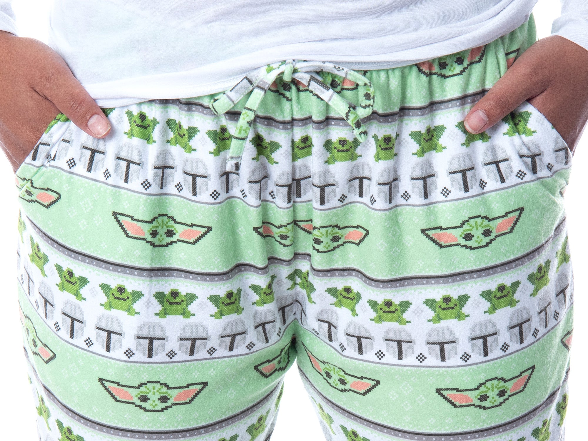 Star Wars Womens' The Mandalorian Baby Yoda Grogu Ugly Sweater Pajama Pants