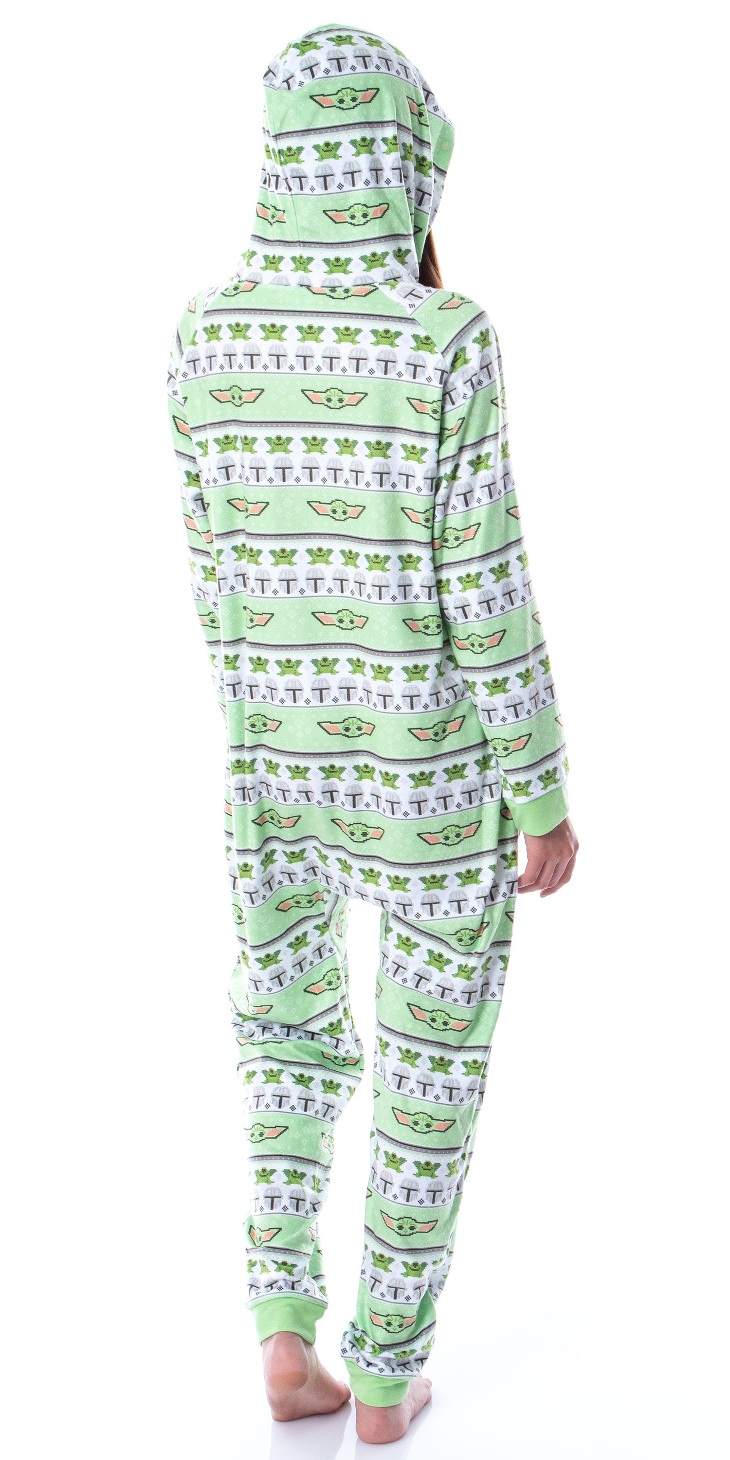 Disney Star Wars' Ugly Sweater Sleep Pajama Jumpsuit Union Suit Hooded PJ S/M