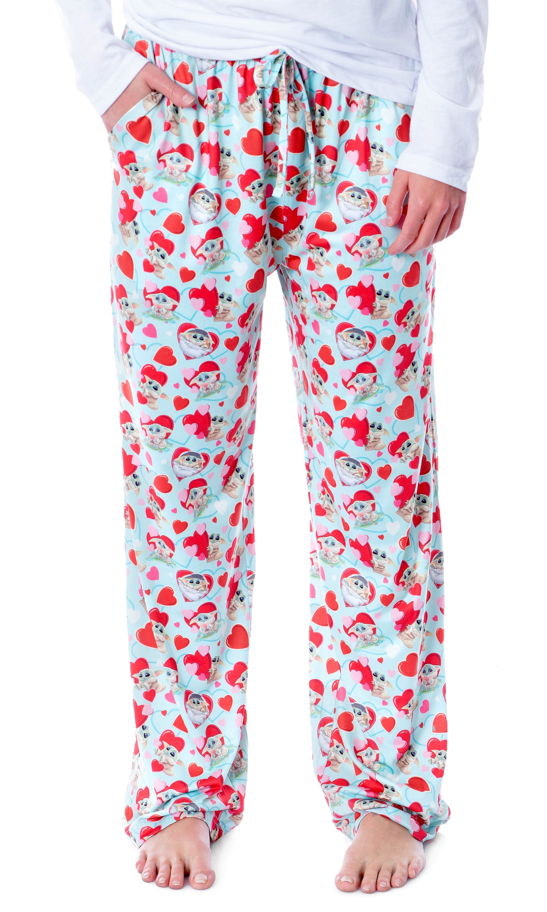 Star Wars Womens' The Mandalorian The Child Love Heart Pajama Pants