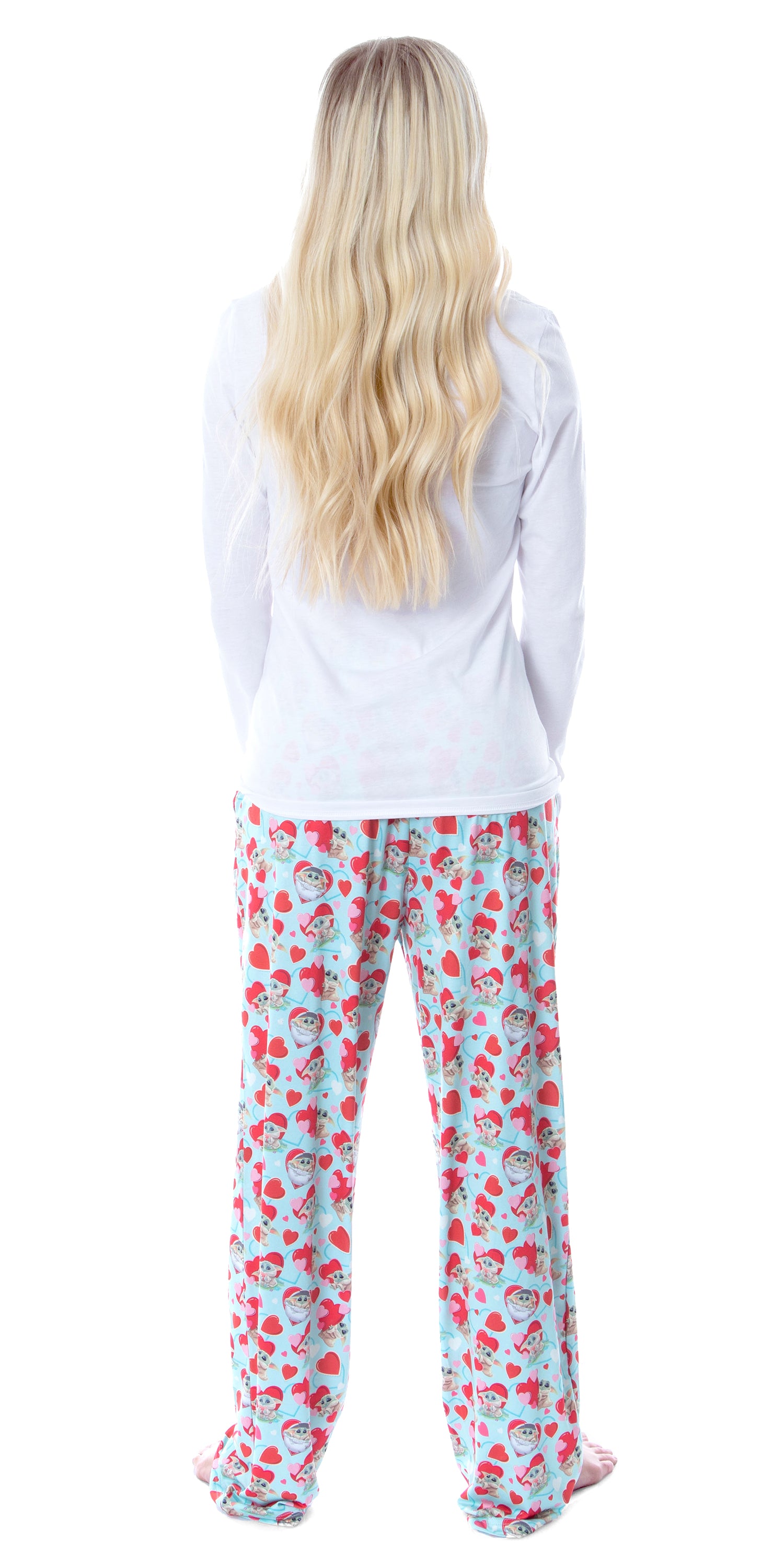 Star Wars Womens' The Mandalorian The Child Love Heart Pajama Pants