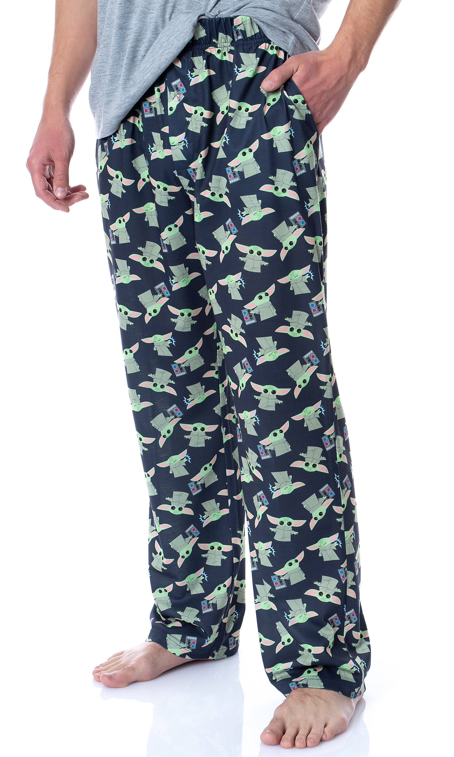Star Wars Men's The Mandalorian Baby Yoda Grogu Cartoon Sleep Pajama Set