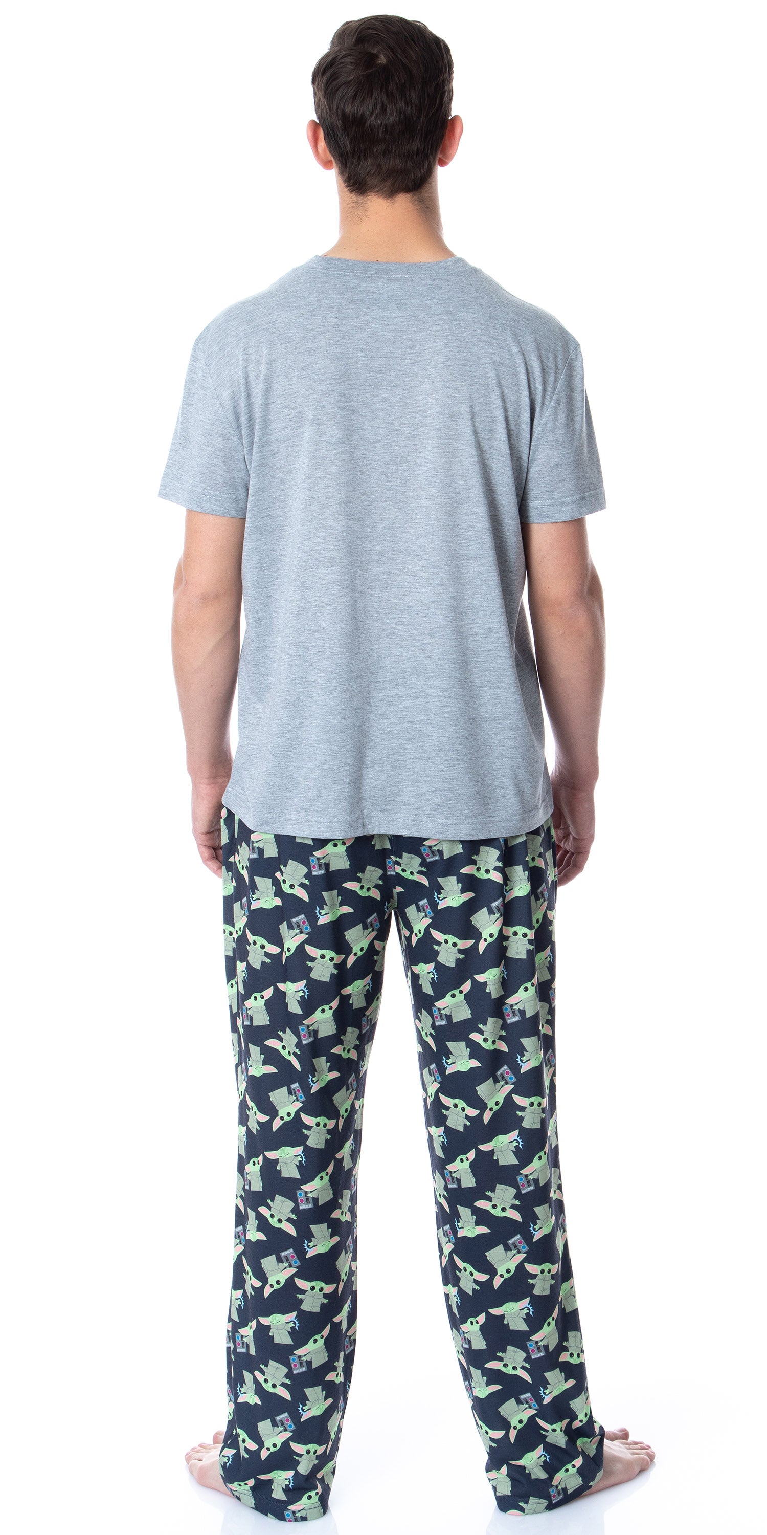 Star Wars Men's The Mandalorian Baby Yoda Grogu Cartoon Sleep Pajama Set