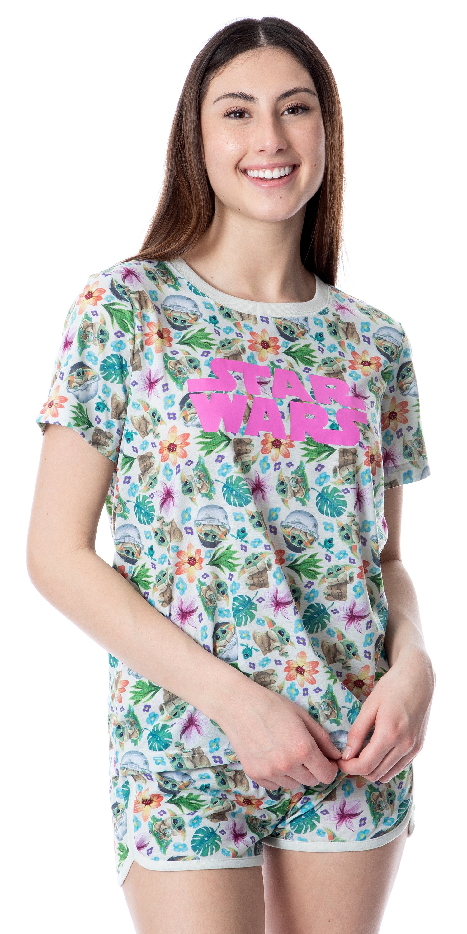 Star Wars Women's The Mandalorian The Child Sleep Pajama Set Short