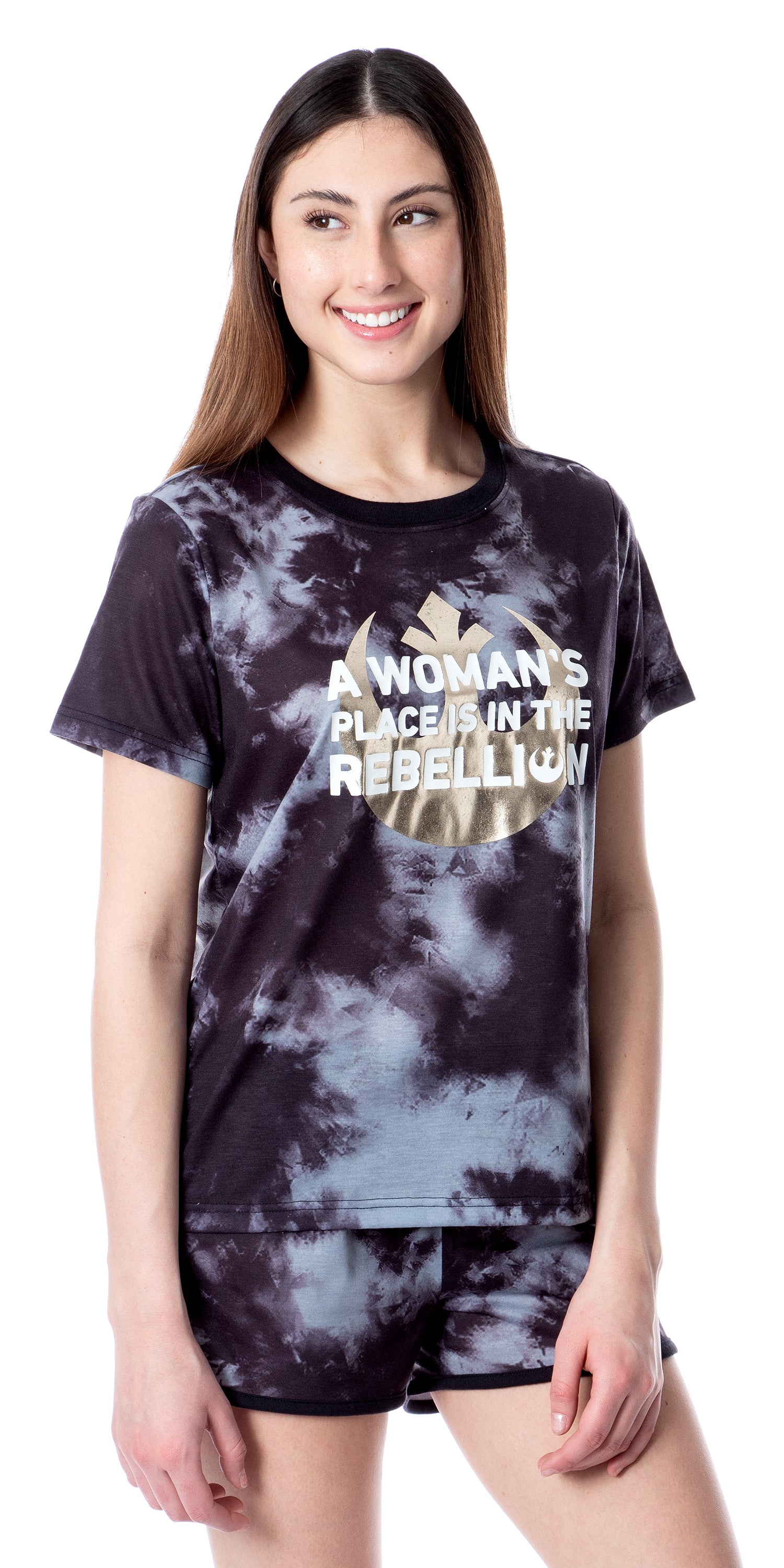 Star Wars Womens' In The Rebellion Tie-Dye Sleep Pajama Set Short