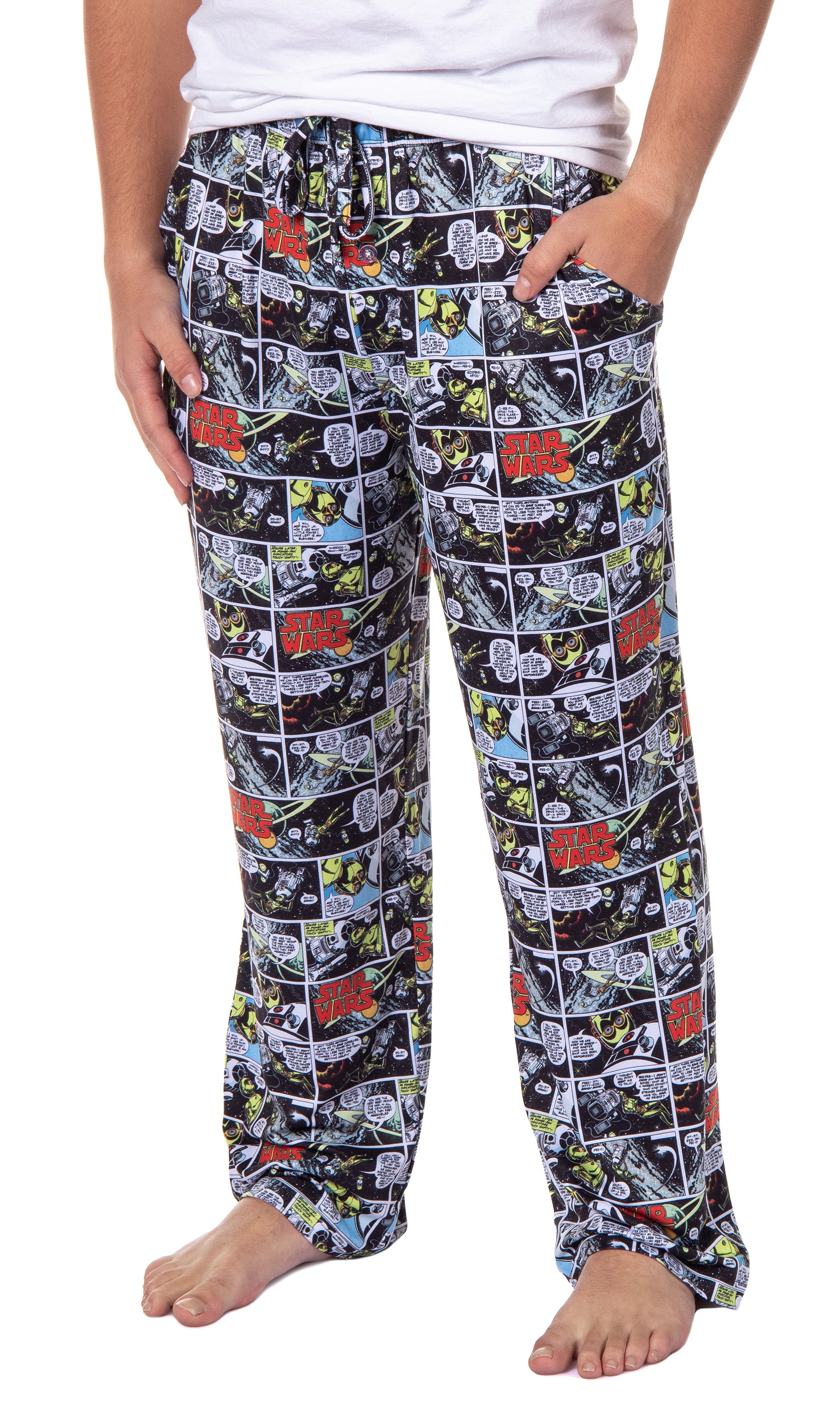 Star Wars Mens' Movie Film R2-D2 C-3PO Retro Comics Sleep Pajama Pants
