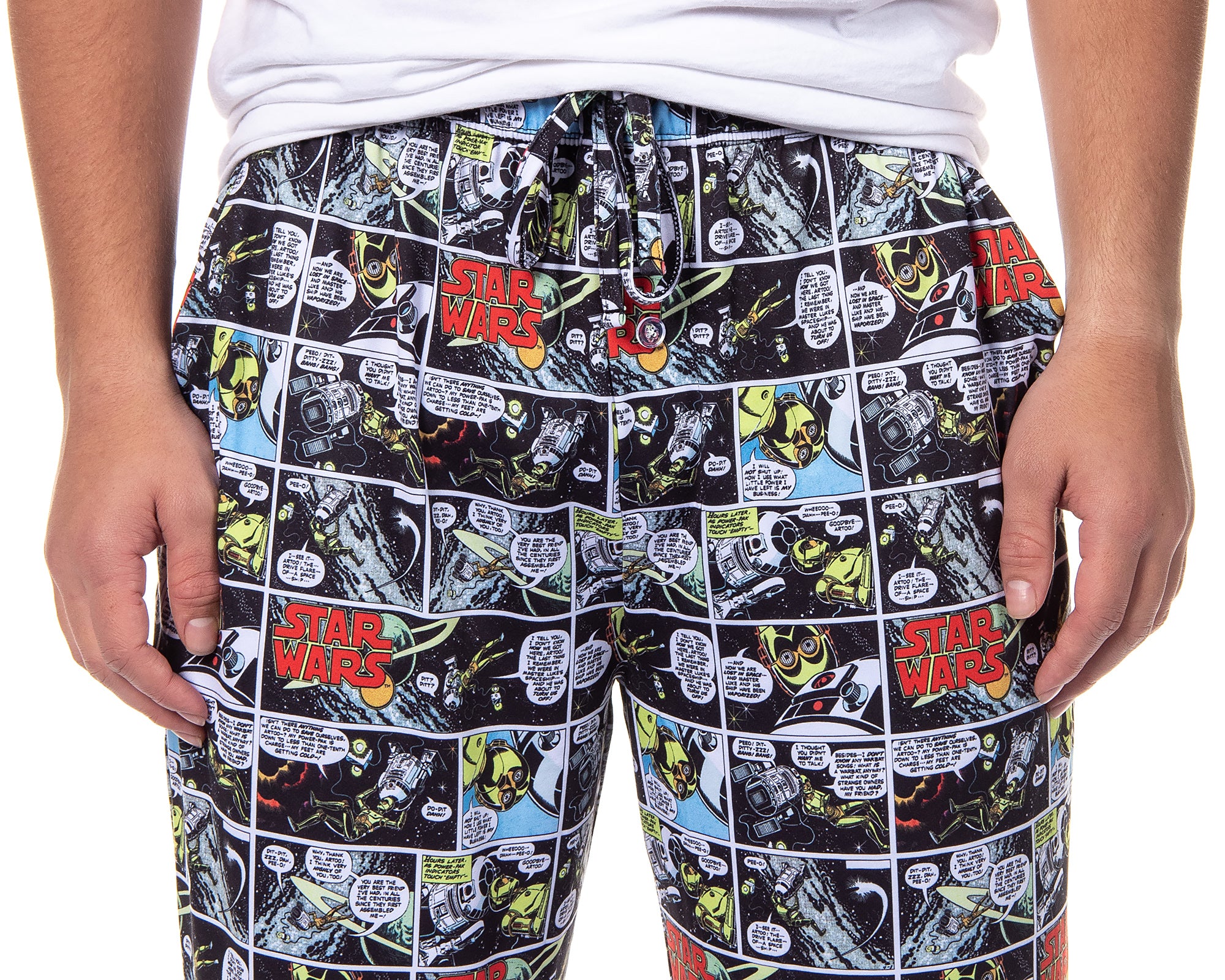 Star Wars Mens' Movie Film R2-D2 C-3PO Retro Comics Sleep Pajama Pants