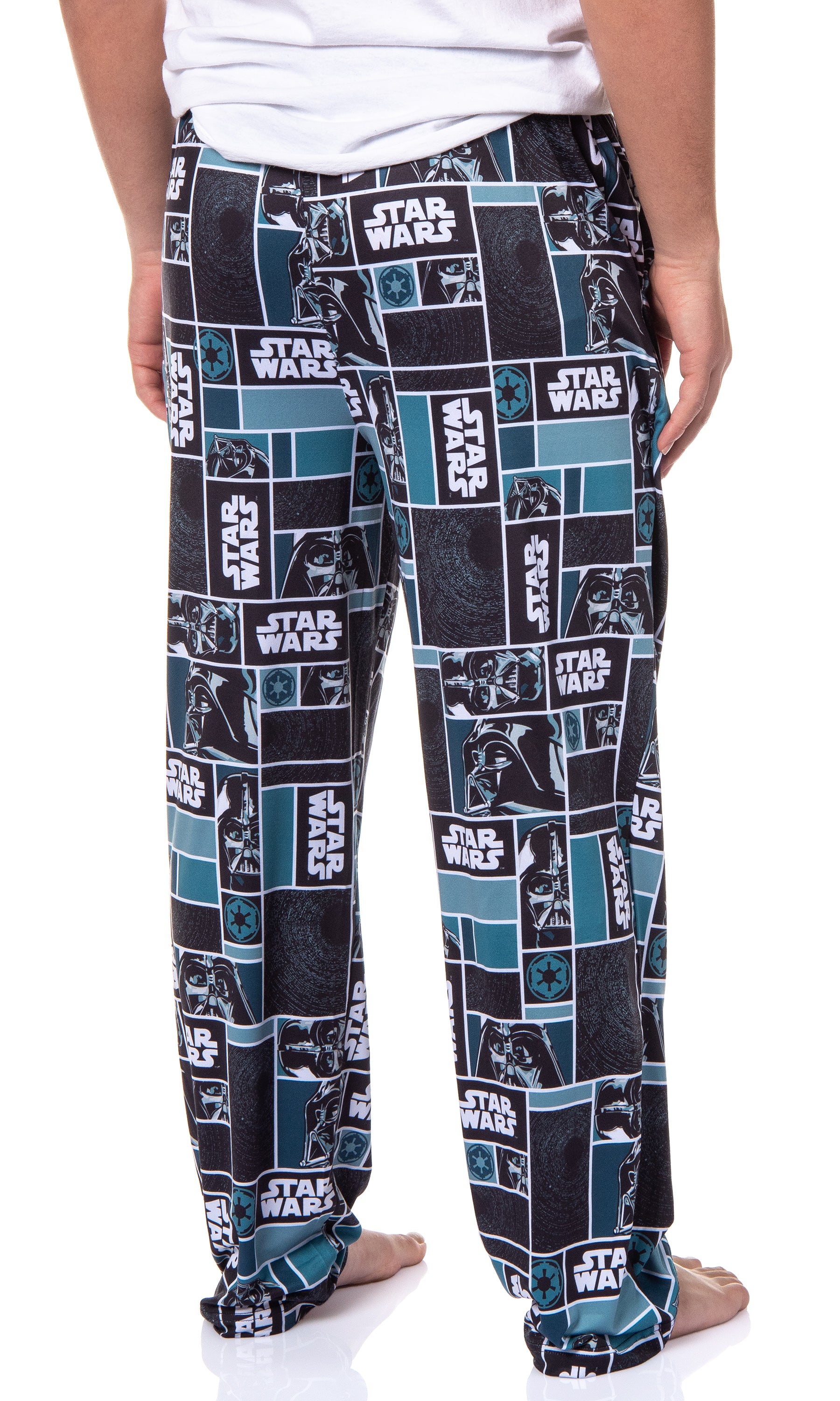 Star Wars Mens' Movie Film Logo Darth Vader Helmet Sleep Pajama Pants