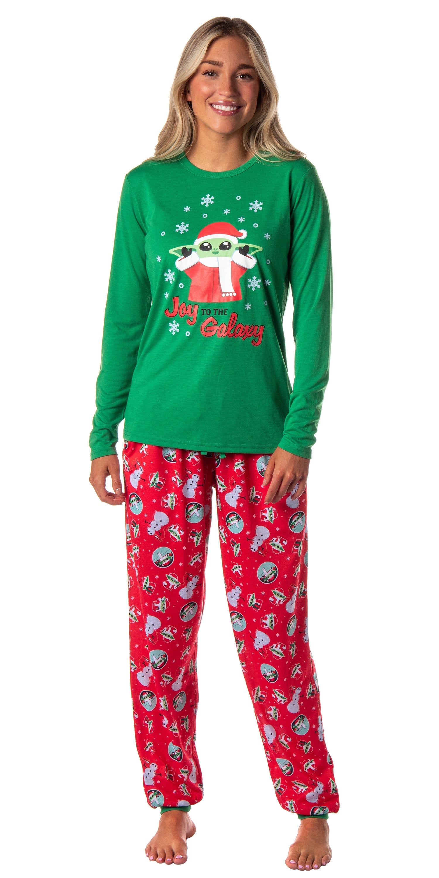 Star Wars Women's The Mandalorian Christmas Baby Yoda Jogger Pajama Set