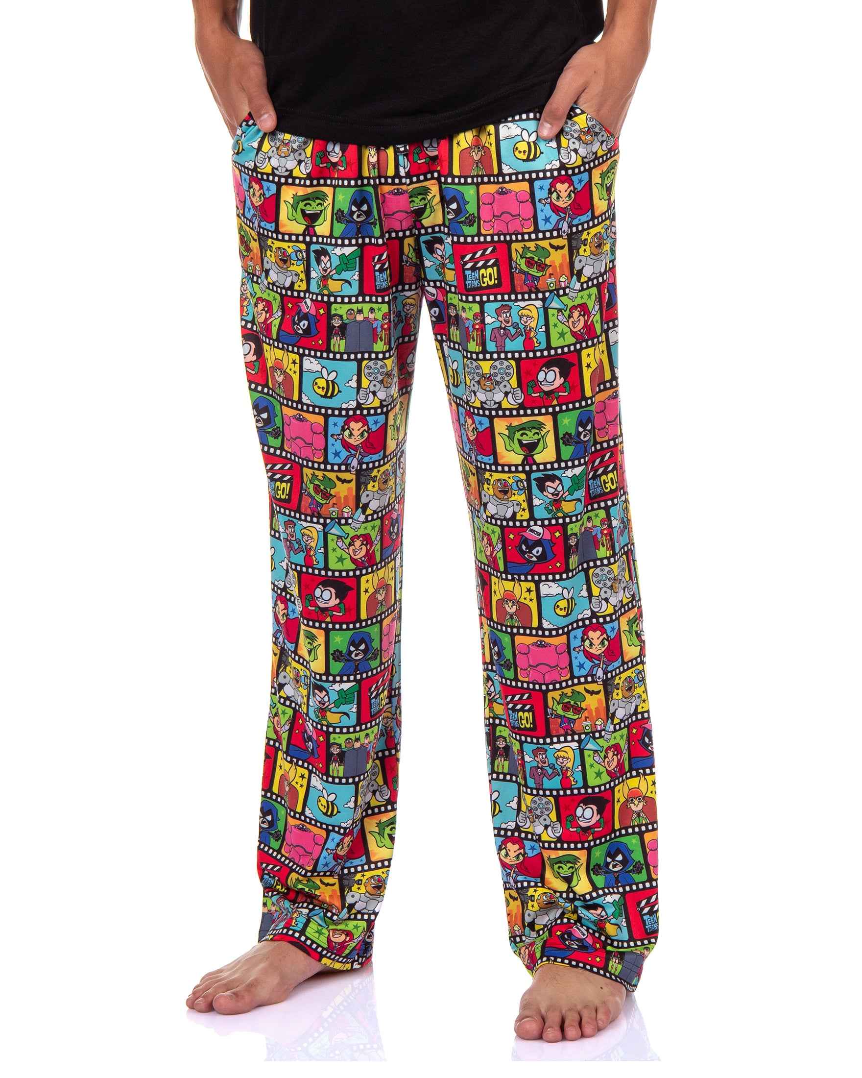 Teen Titans Go Pajama Pants Men's Characters Film Strip Lounge Sleep Bottom