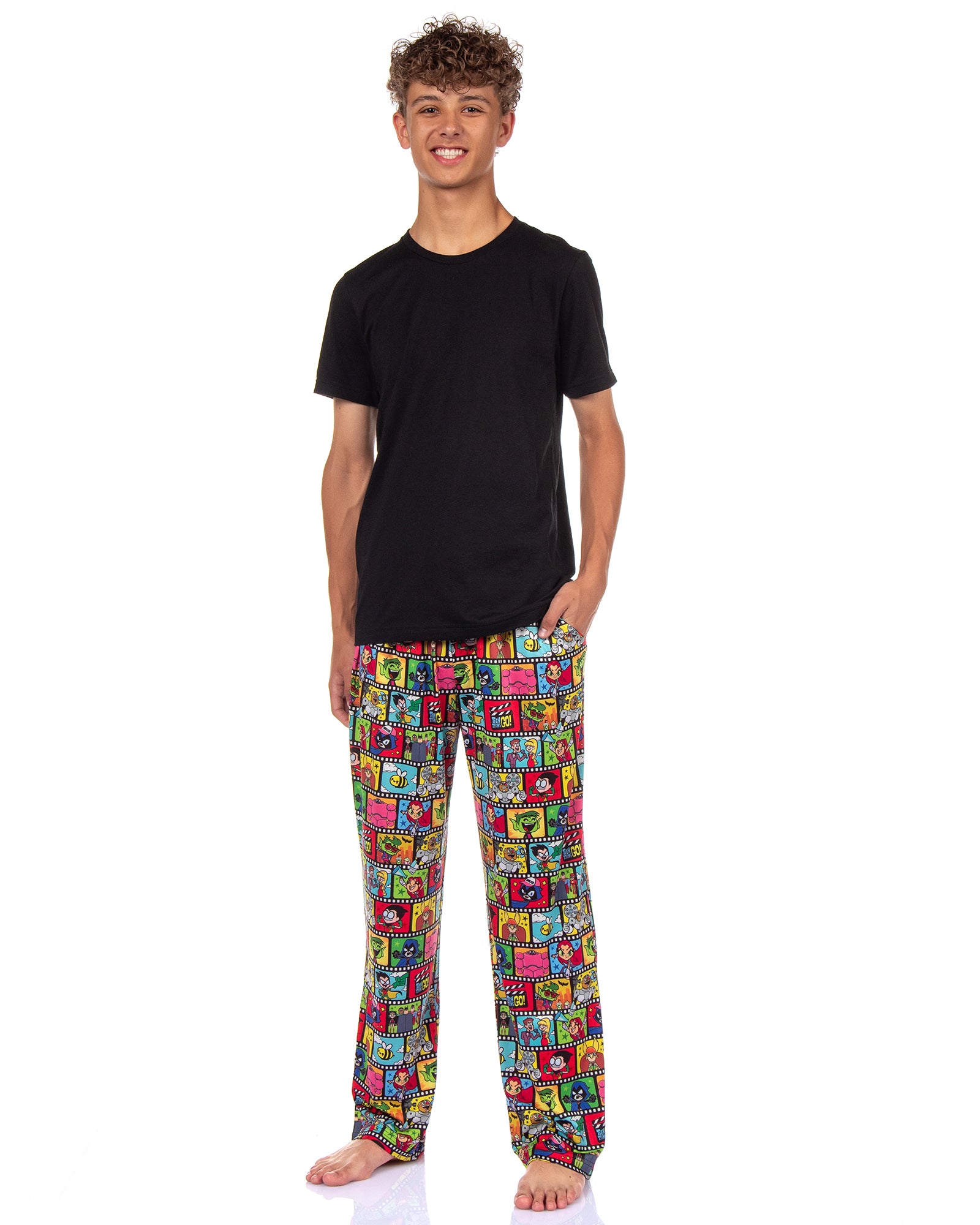 Teen Titans Go Pajama Pants Men's Characters Film Strip Lounge Sleep Bottom