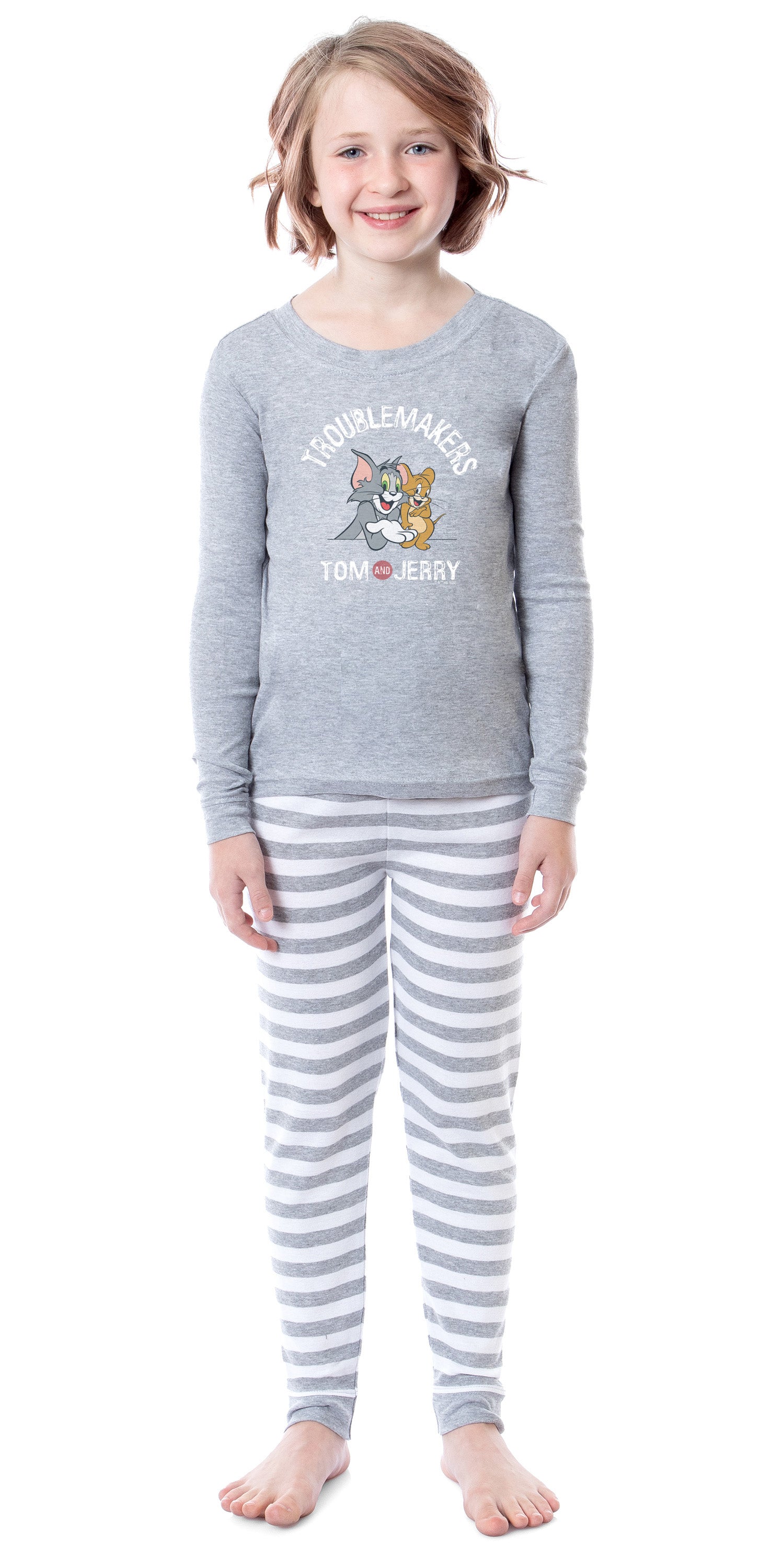 Tom And Jerry Boys' Girls' Unisex Child Troublemakers Sleep Pajama Set