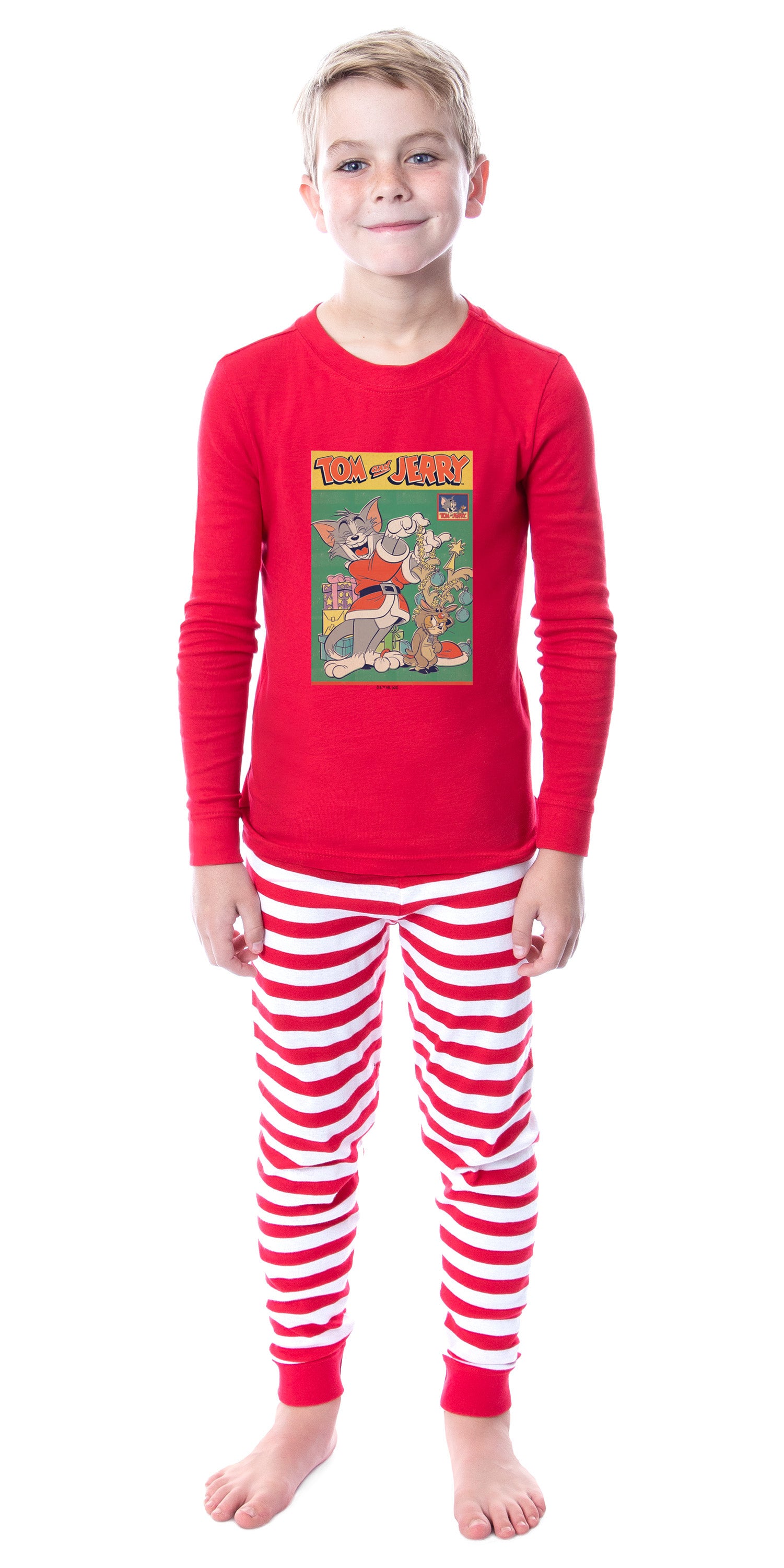 Tom And Jerry Christmas Santa Characters Unisex Child Adult Sleep Tight Fit Family Pajama Set