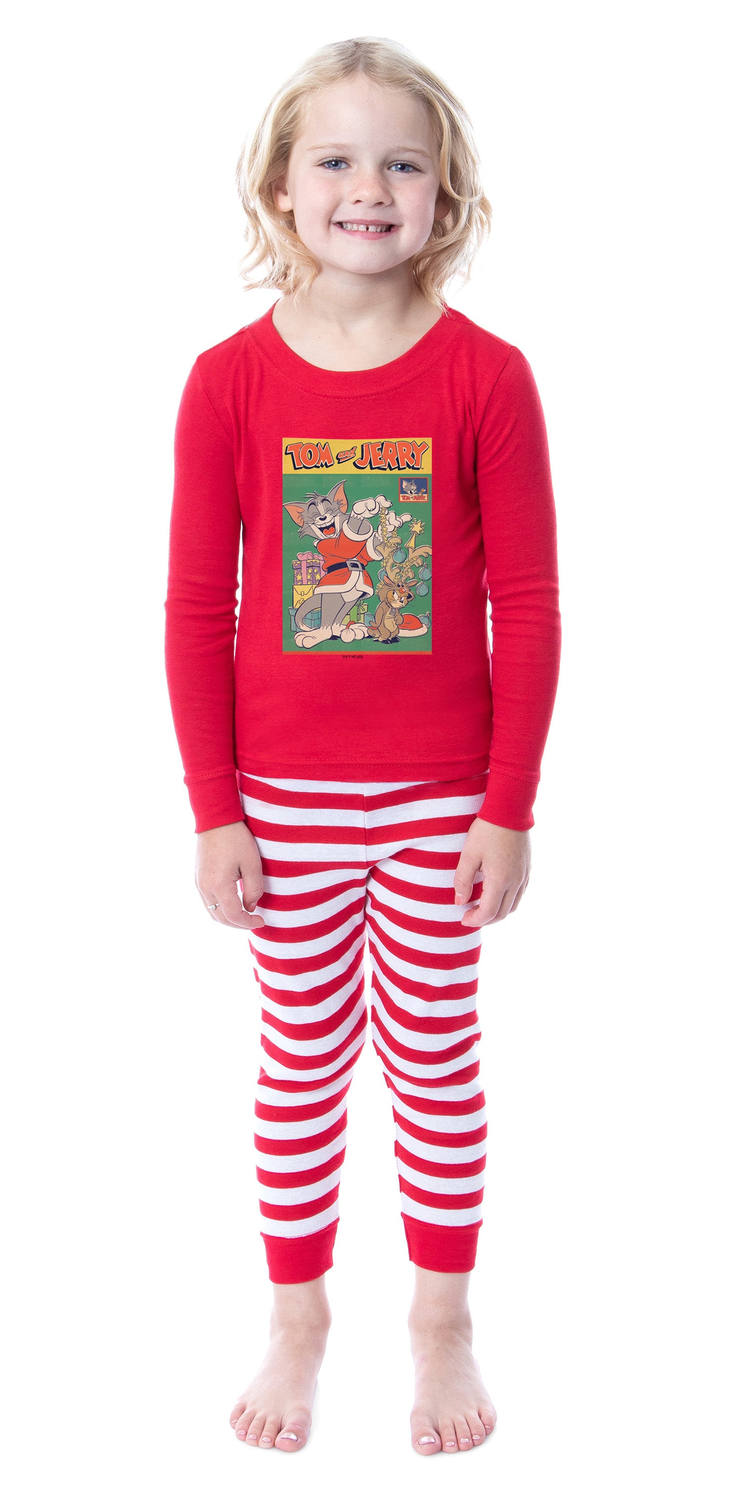 Tom And Jerry Christmas Santa Characters Unisex Child Adult Sleep Tight Fit Family Pajama Set