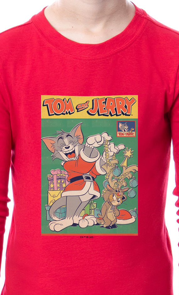Tom And Jerry Christmas Santa Characters Unisex Child Adult Sleep Tight Fit Family Pajama Set