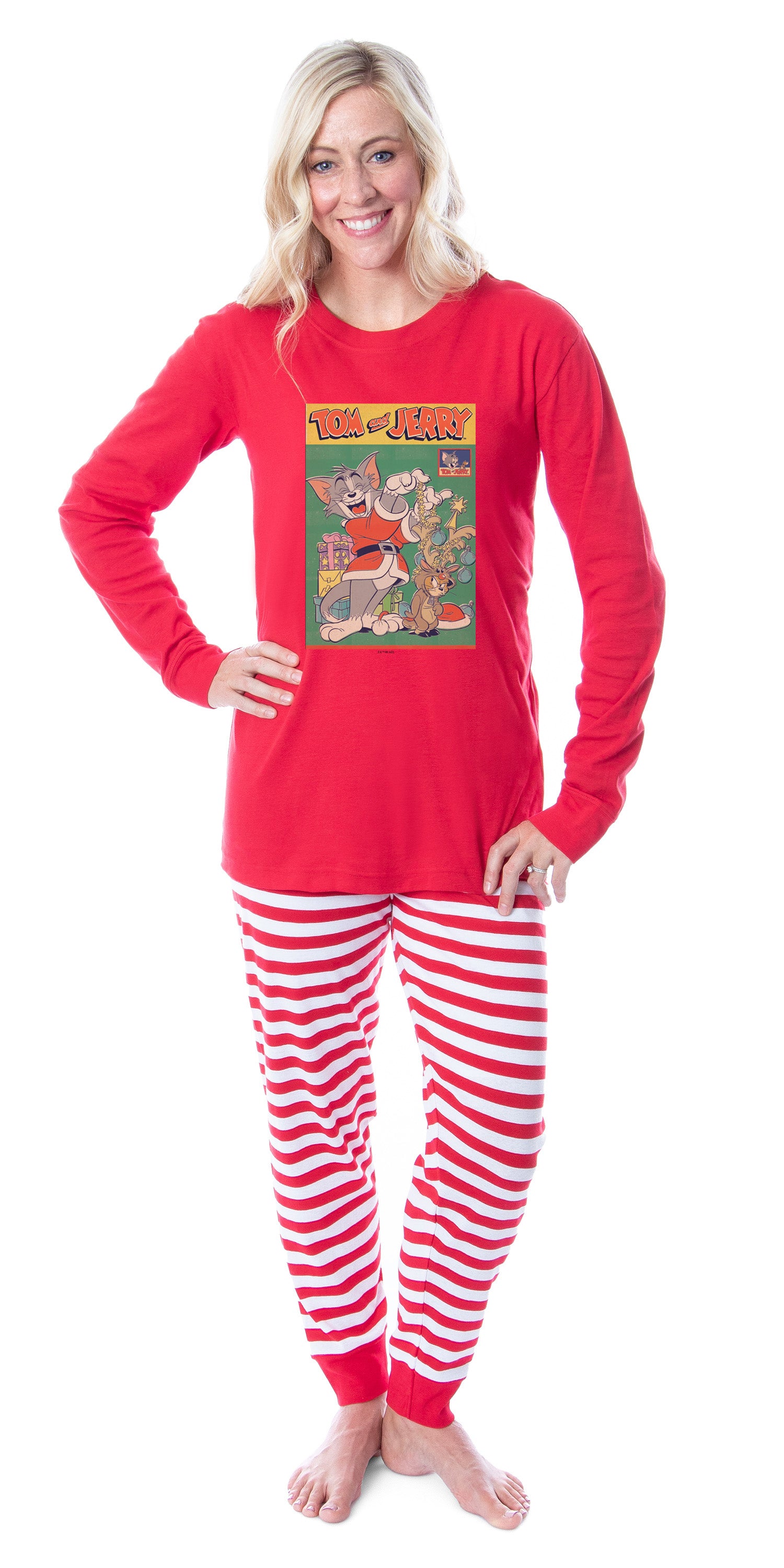 Tom And Jerry Christmas Santa Sleep Tight Fit Family Pajama Set