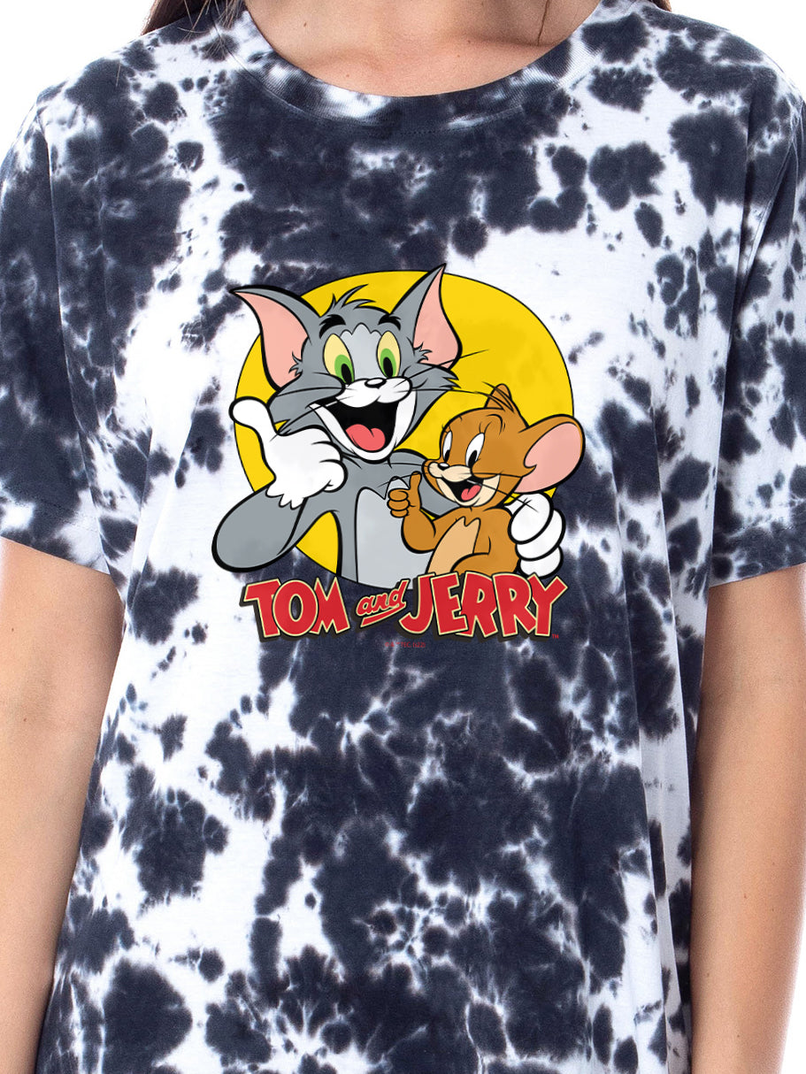 Tom And Jerry Womens' Cartoon Character Nightgown Sleep Pajama Shirt