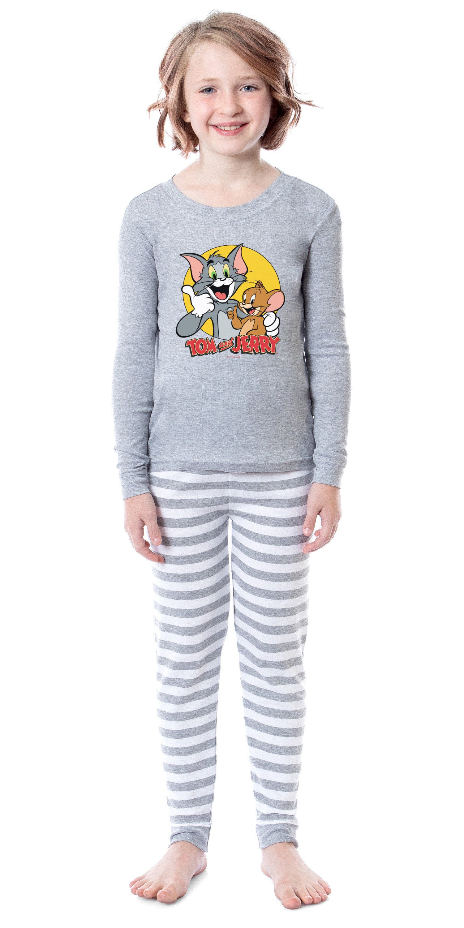 Tom And Jerry Unisex Youth Child Girls' Boys' Sleep Tight Fit Pajama Set