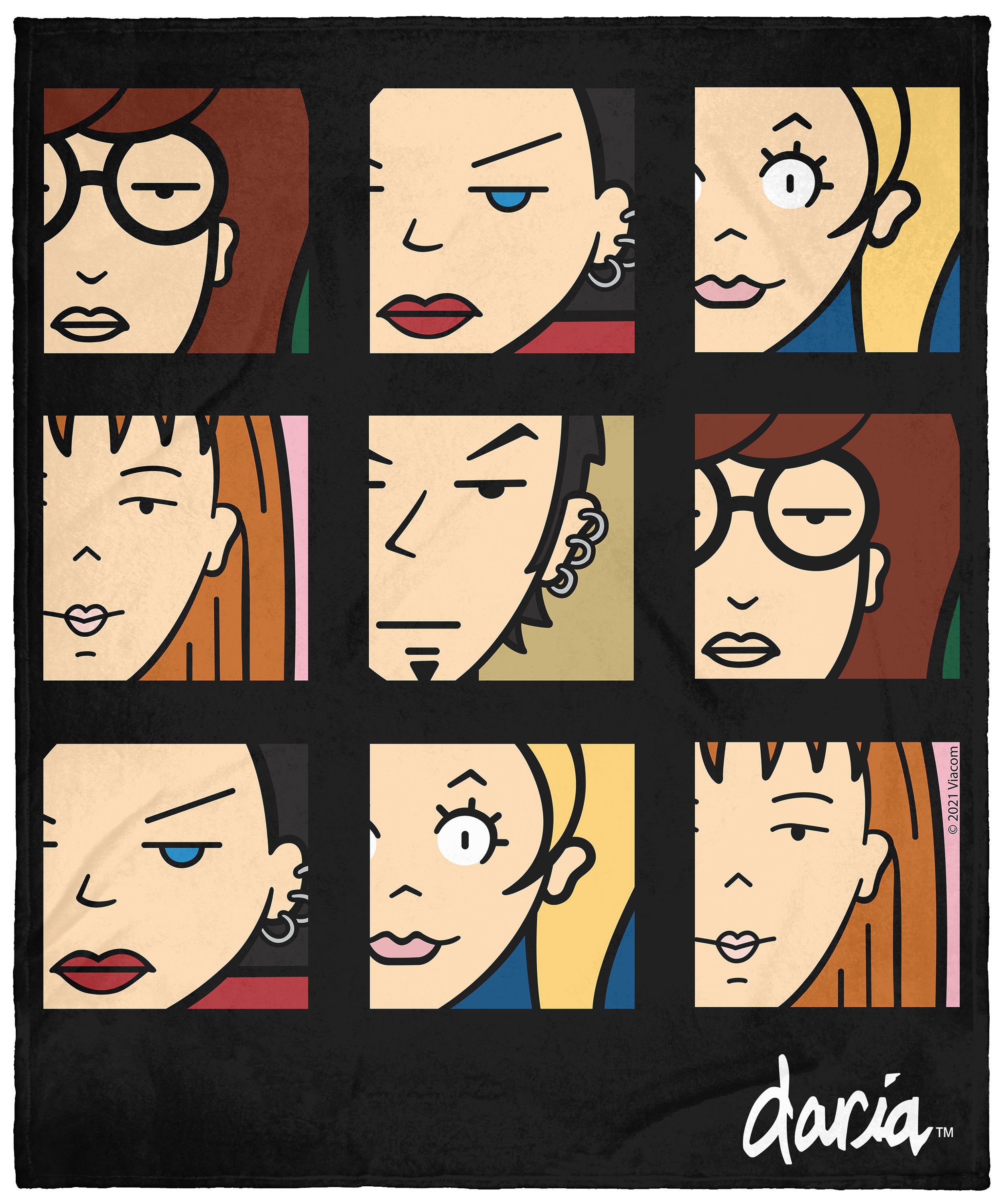 MTV Daria Character Faces Plush Fleece Throw Blanket Wall Scroll