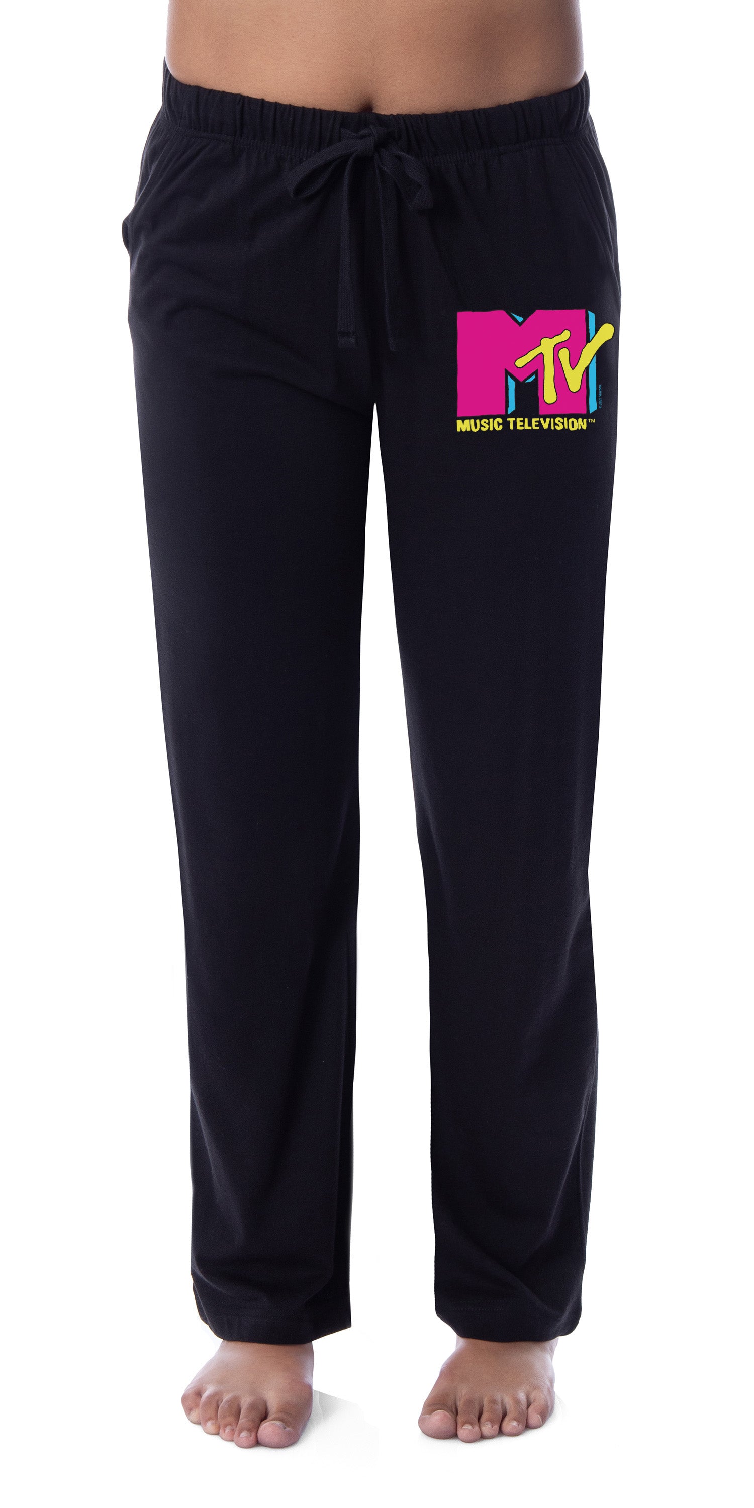 MTV Womens' Music Television Neon Vintage Logo '80s Sleep Pajama Pants