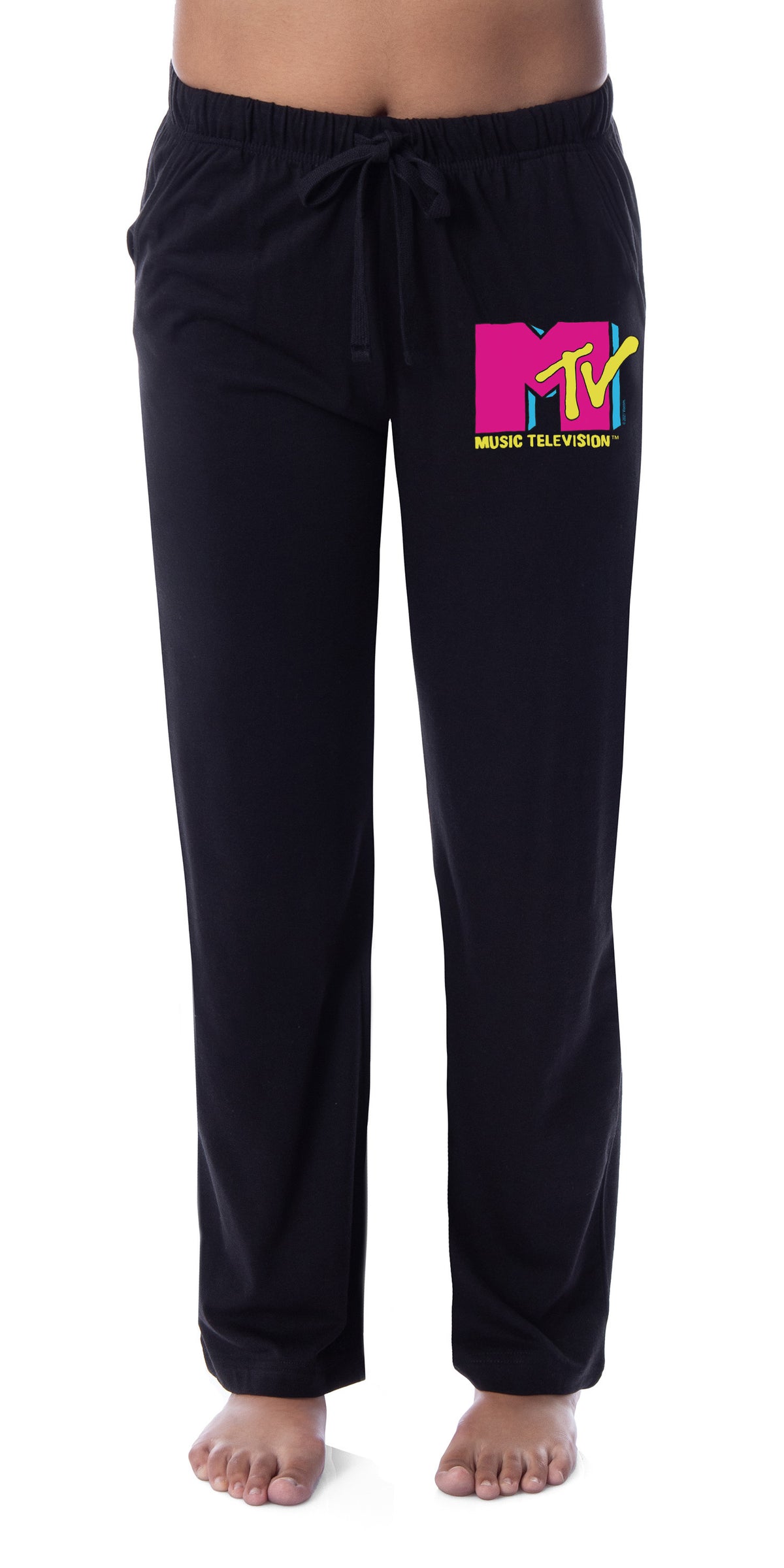 MTV Womens' Music Television Neon Vintage Logo '80s Sleep Pajama Pants
