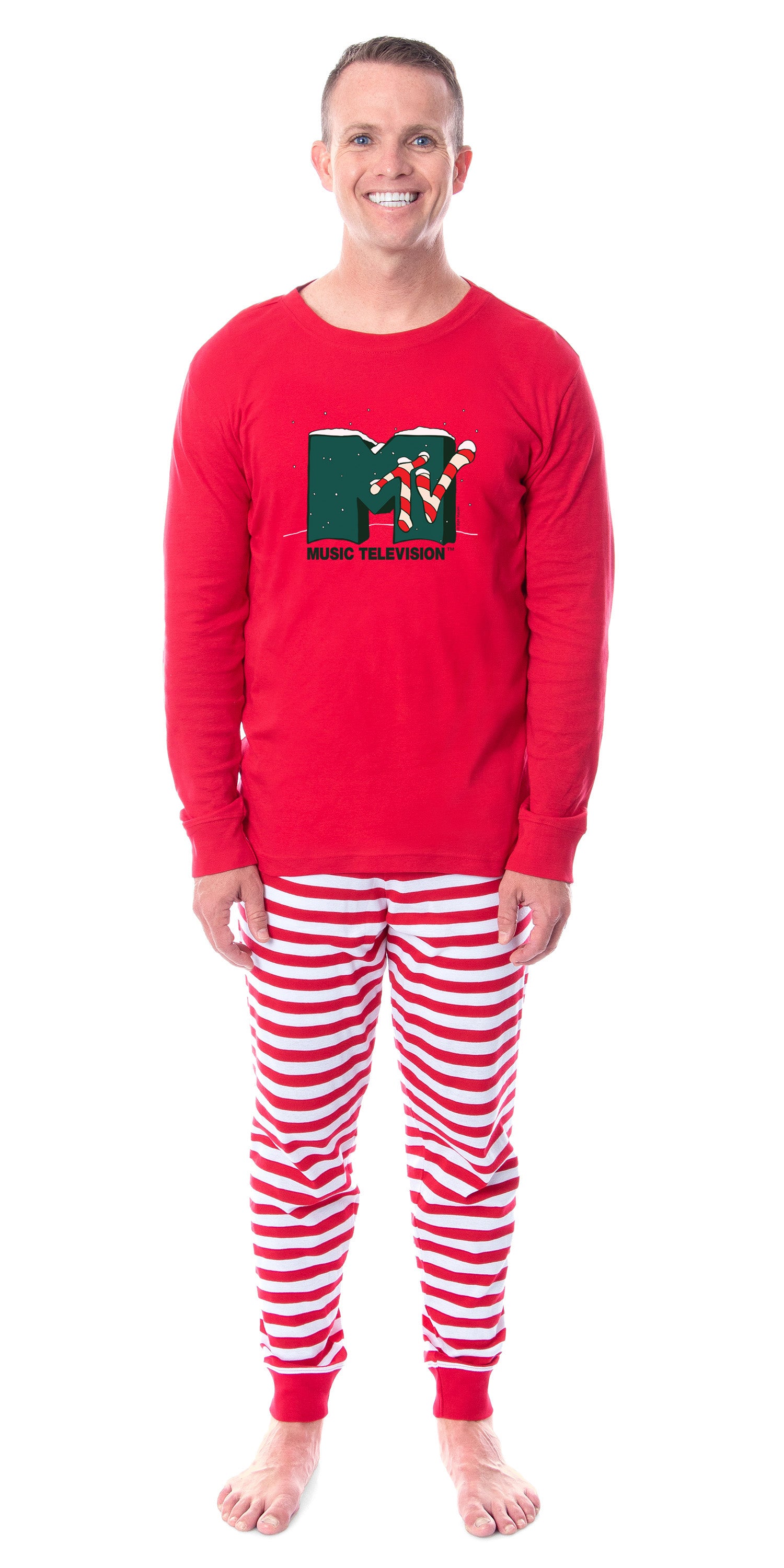 MTV Christmas Music Television Logo Tight Fit Family Pajama Set