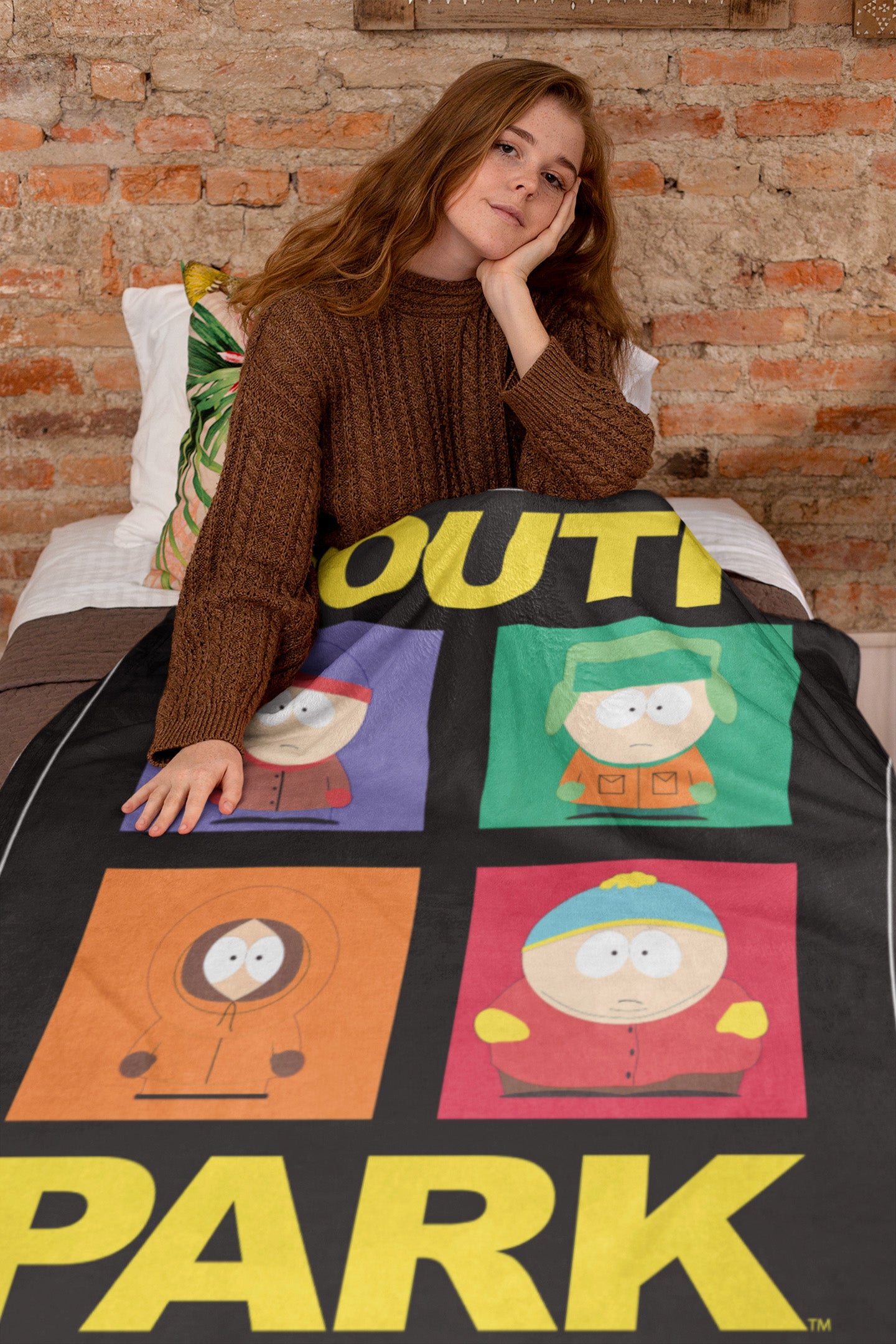 South Park Stan Marsh Kyle Cartman Kenny McCormick Color Frames Throw Blanket