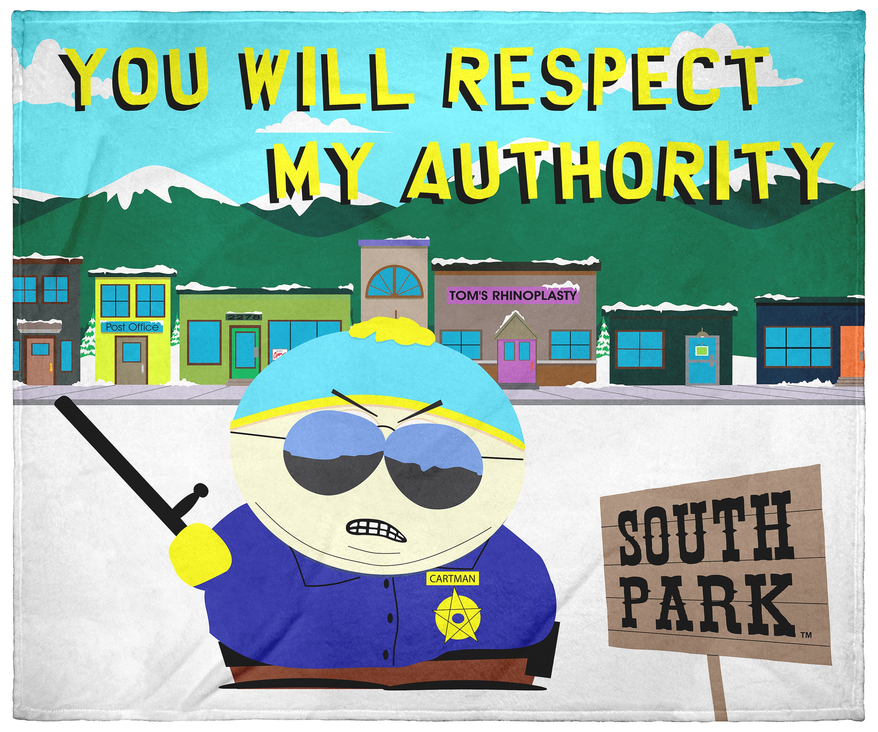 South Park Eric Cartman Respect My Authority! Plush Throw Blanket 50" x 60"