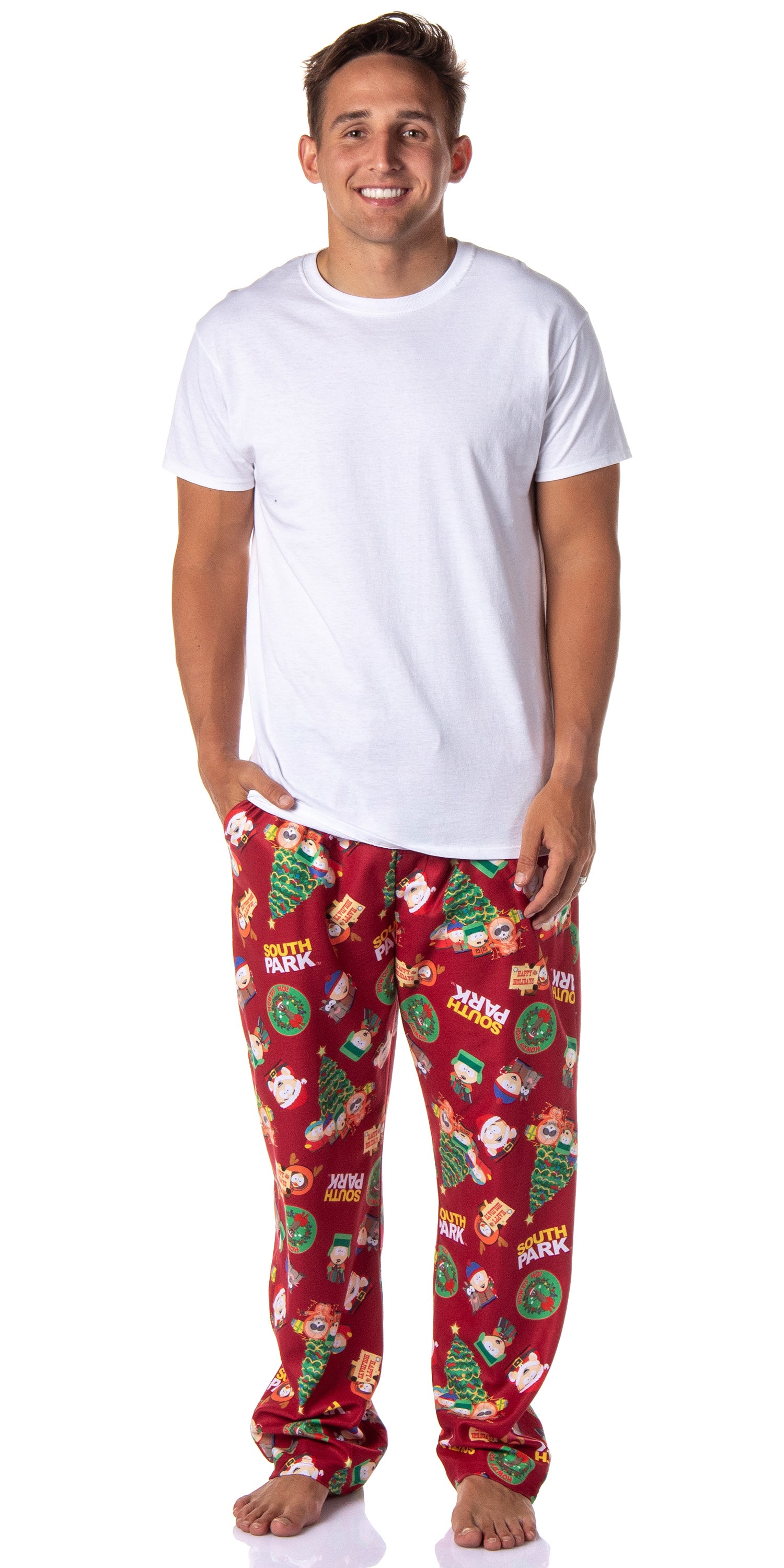 South Park Mens' TV Show Stan Kyle Cartman Kenny Christmas Pajama Pants