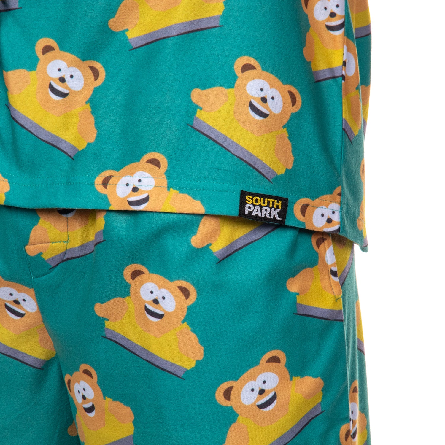 South Park Men's Wellington Bear Coat Front Pajama Set with Nightcap