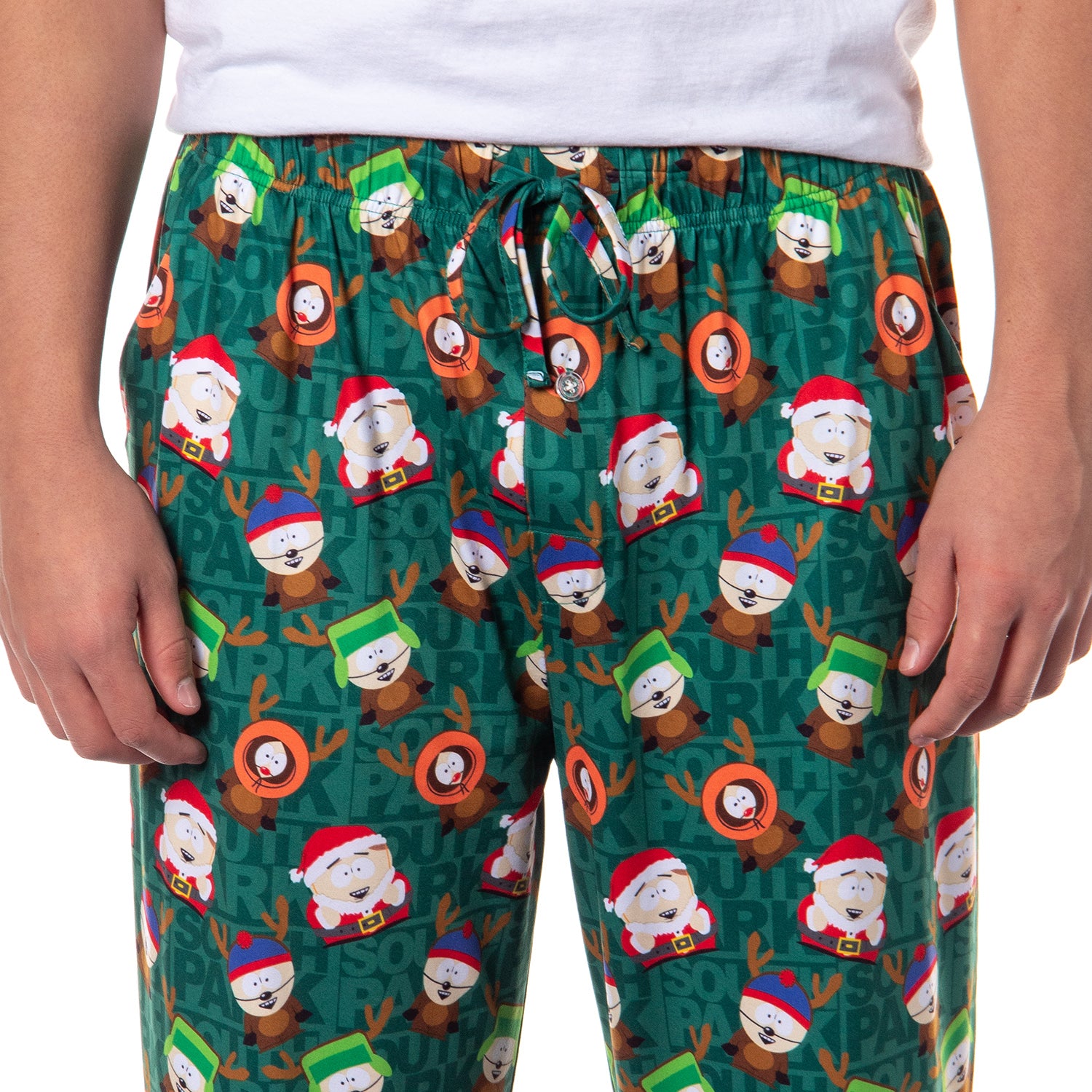 South Park Pajama Pants Men's Santa Cartman and Reindeer Lounge Bottoms