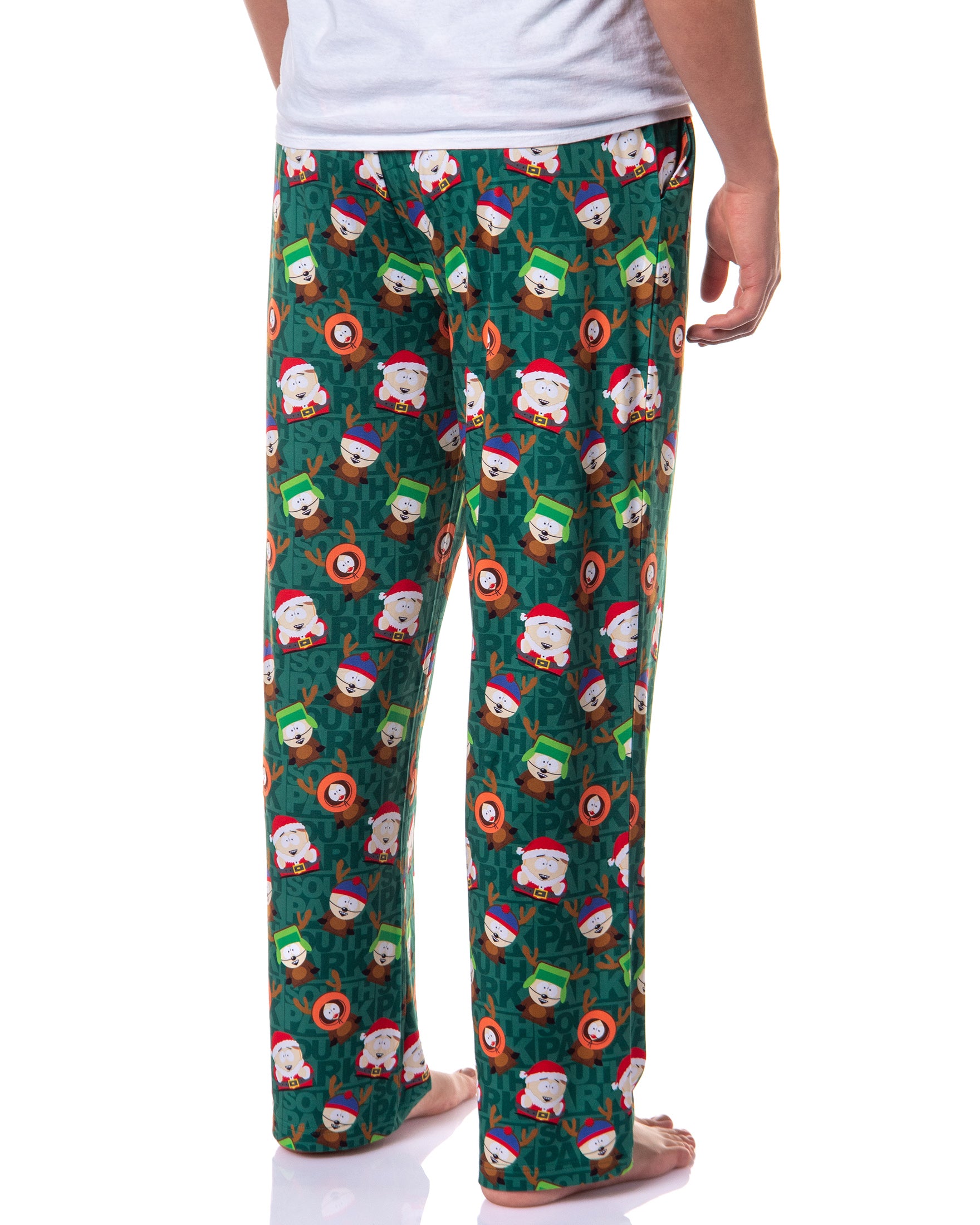 South Park Pajama Pants Men's Santa Cartman and Reindeer Lounge Bottoms