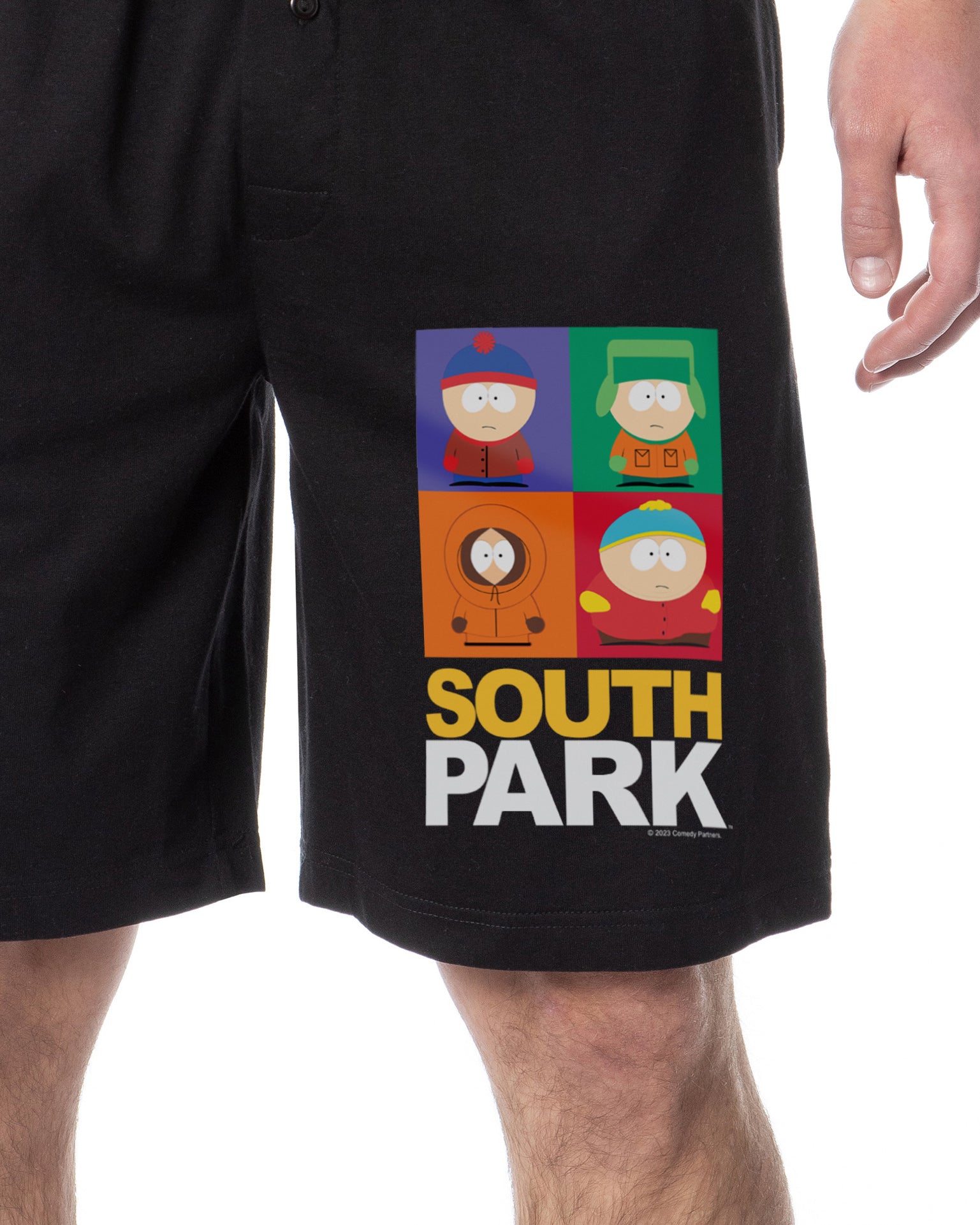 South Park Mens' Square Print Stan Kyle Cartman Kenny Sleep Pajama Shorts