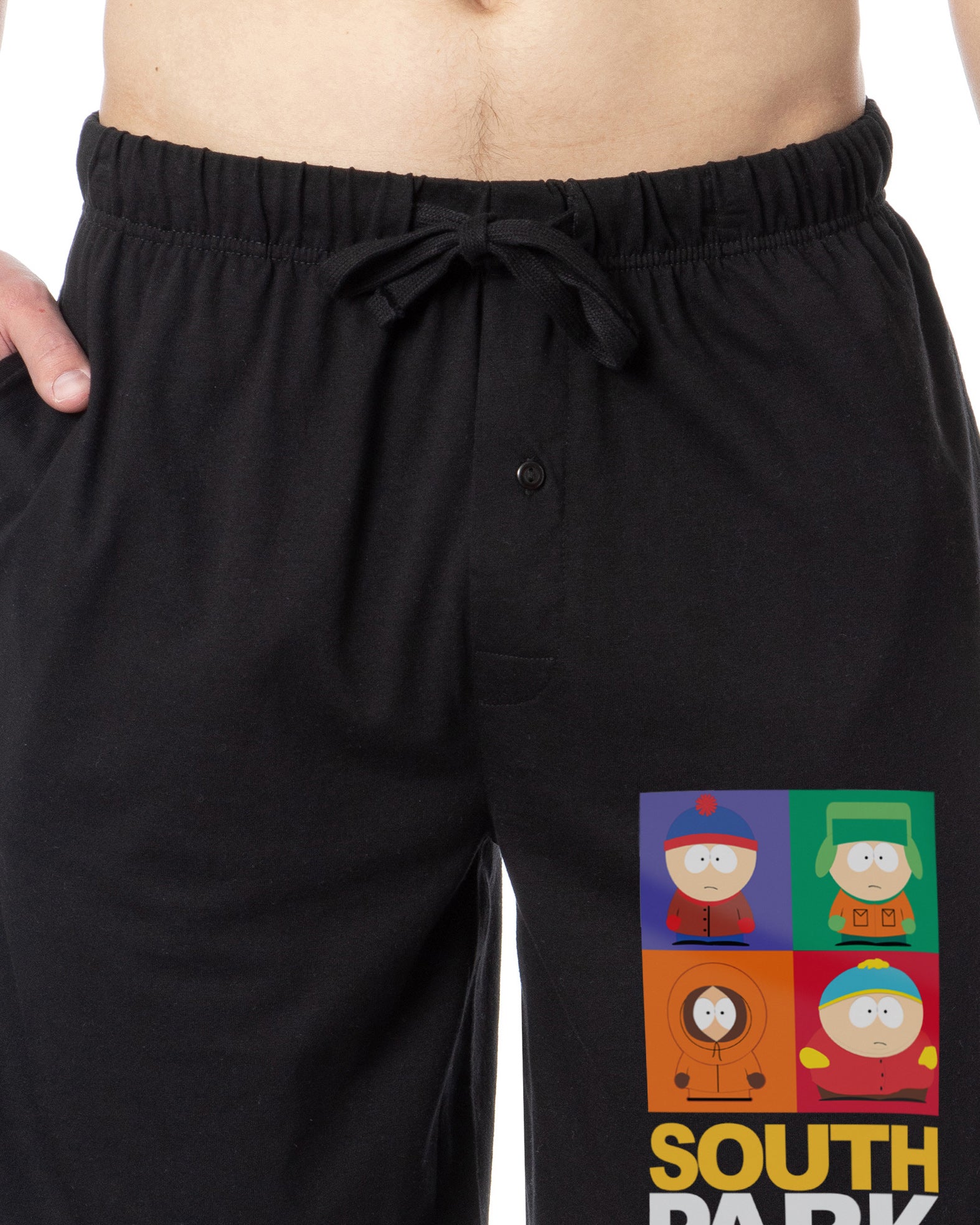 South Park Mens' Square Print Stan Kyle Cartman Kenny Sleep Pajama Shorts For Adults