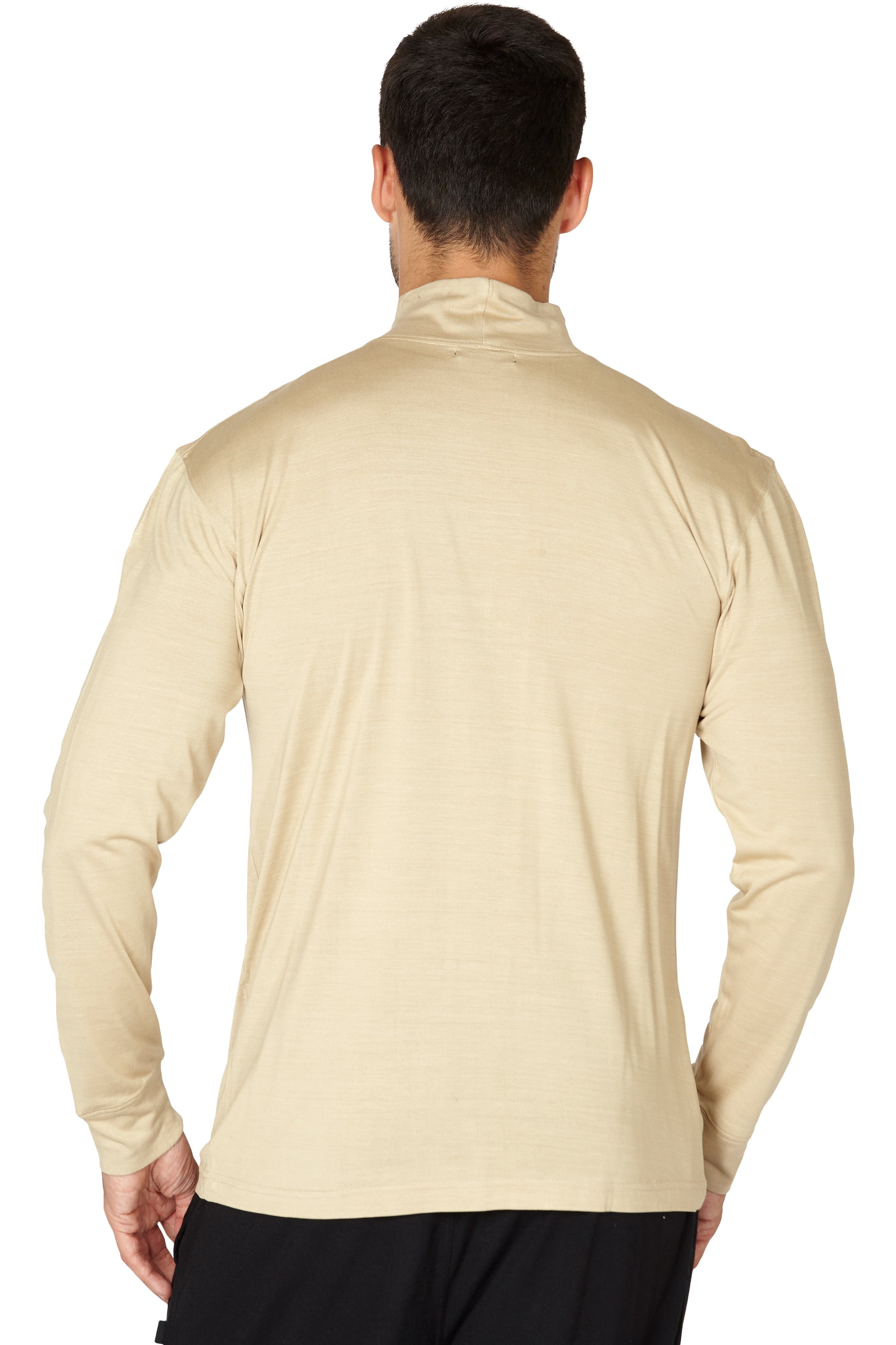 Intimo Unisex Mens Womens Silk Mock Turtleneck Long Sleeve Shirt