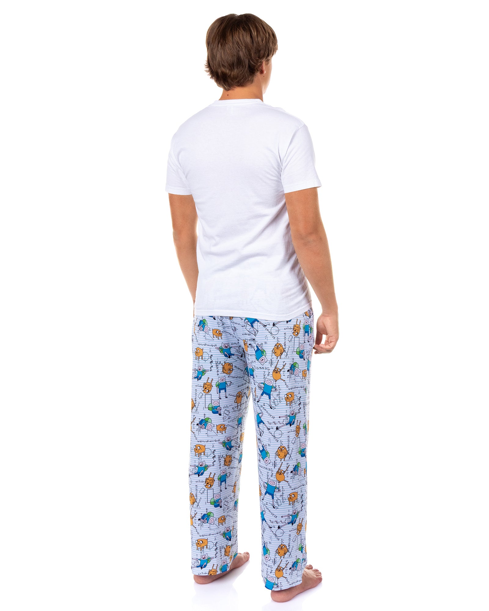 Adventure Time Pajama Pants Men's Finn and Jake Calculations Sleep Bottoms