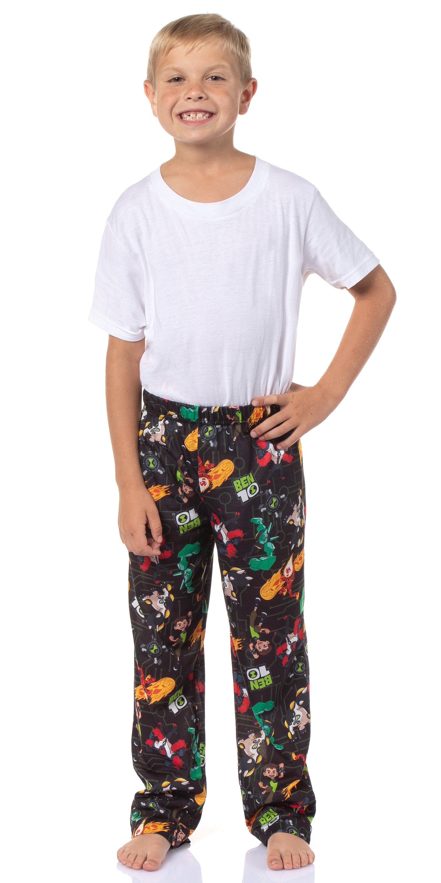 Ben 10 Boys' Cartoon Omnitrix Characters Aliens Tossed Print Pajama Pants