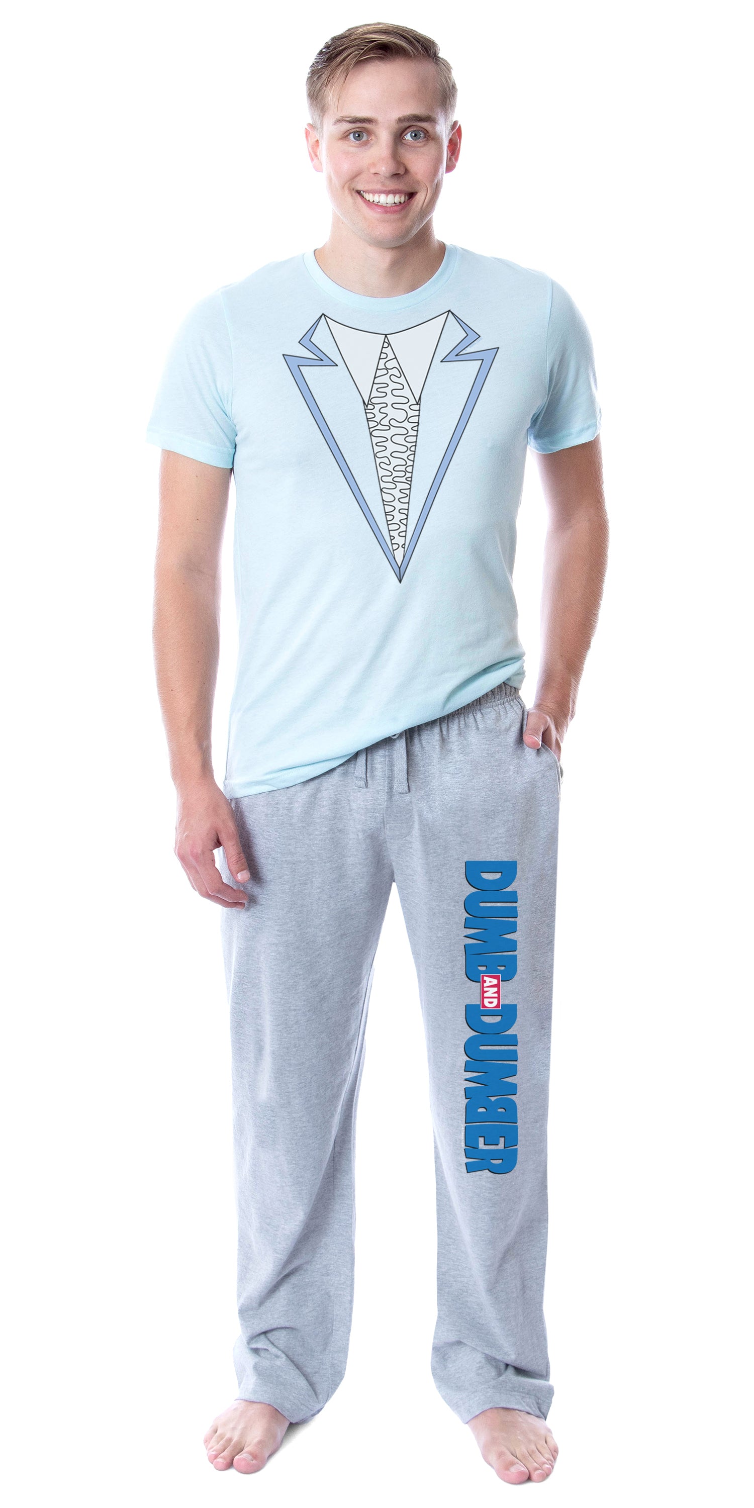 Dumb and Dumber Mens' Harry Dunne Blue Tuxedo Costume Sleep Pajama Set