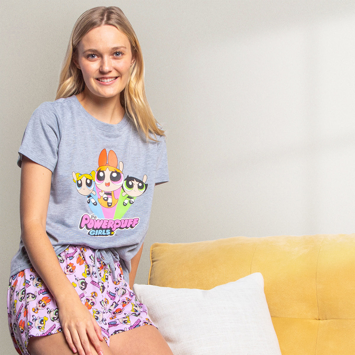 The Powerpuff Girls Womens' TV Series Show Characters Sleep Pajama Set Shorts