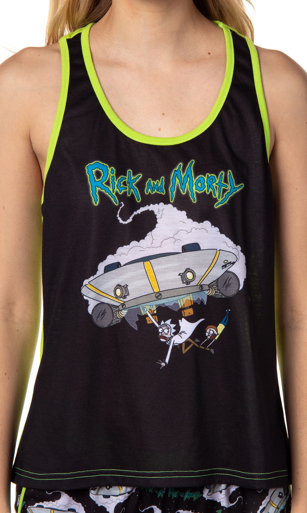 Rick and Morty Womens' TV Series Show Characters Sleep Pajama Set Shorts
