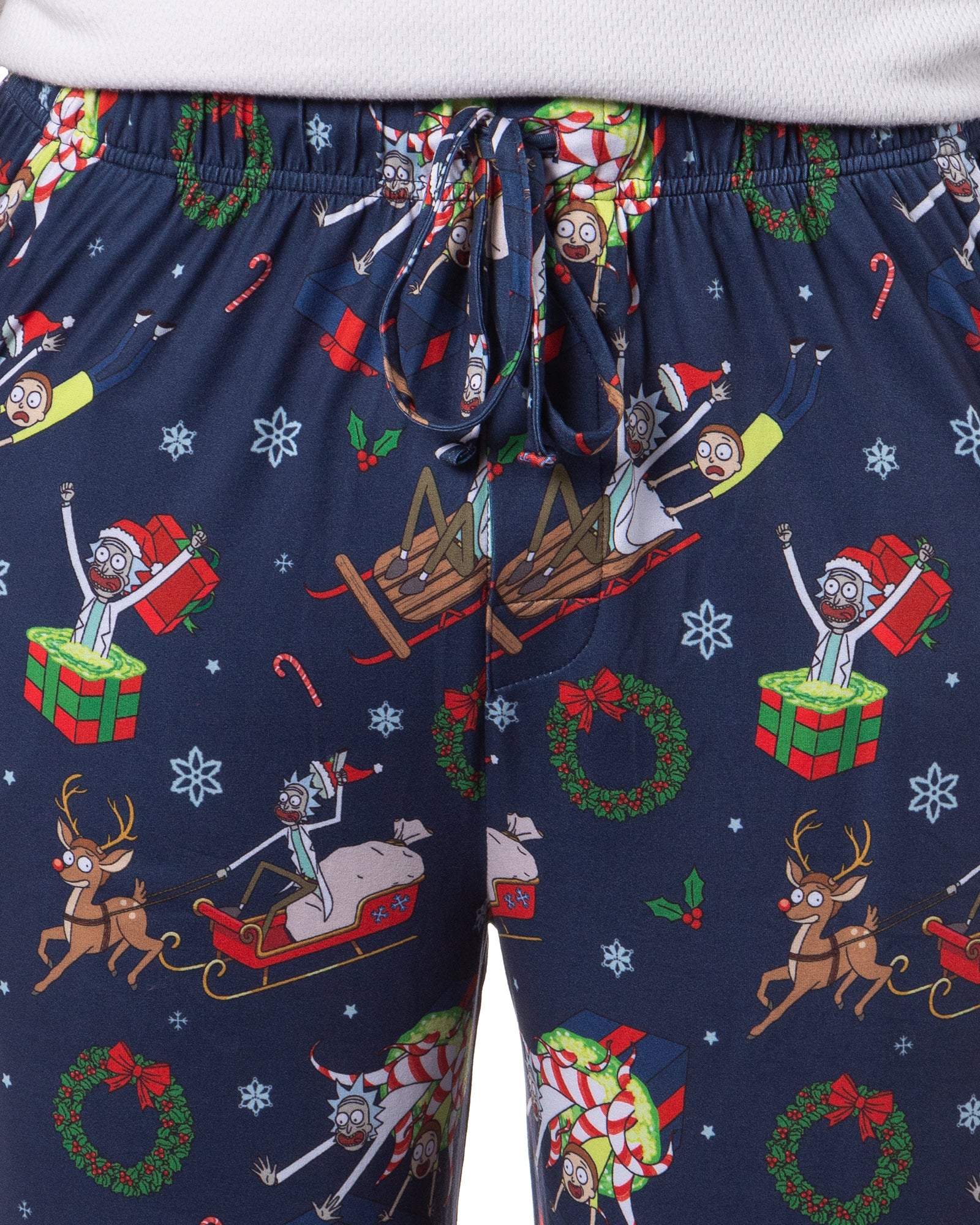 Rick and Morty Men's Christmas Sleep Tossed Print Pajama Pants