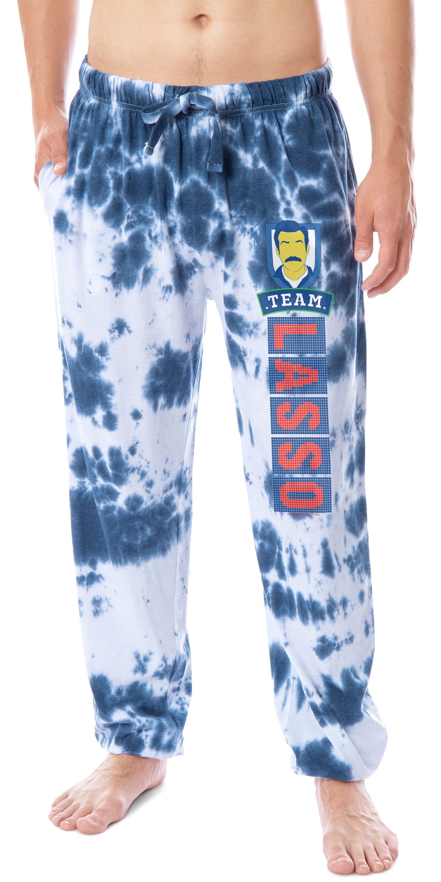 Ted Lasso Mens' TV Series Show Team Lasso Tie-Dye Sleep Jogger Pajama Pants For Adults