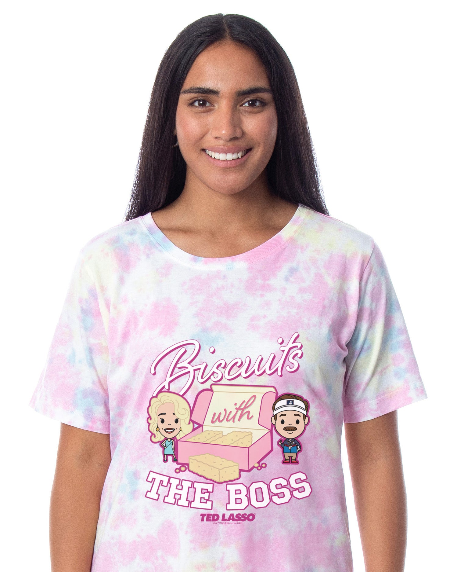 Ted Lasso Women's Biscuits With The Boss Chibi Nightgown Sleep Pajama Shirt