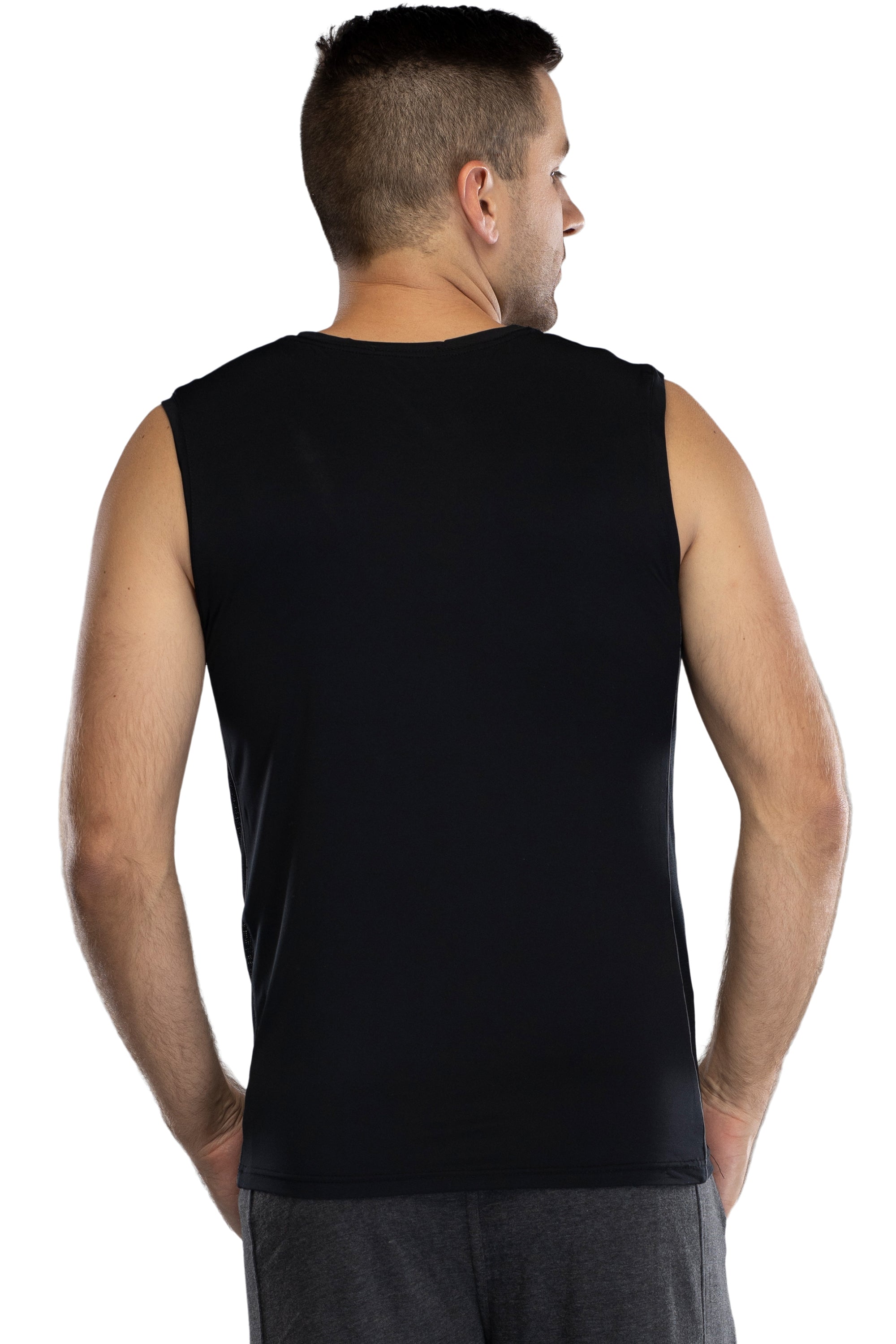 Intimo Mens Workout Fitness Muscle Tee Shirt Black