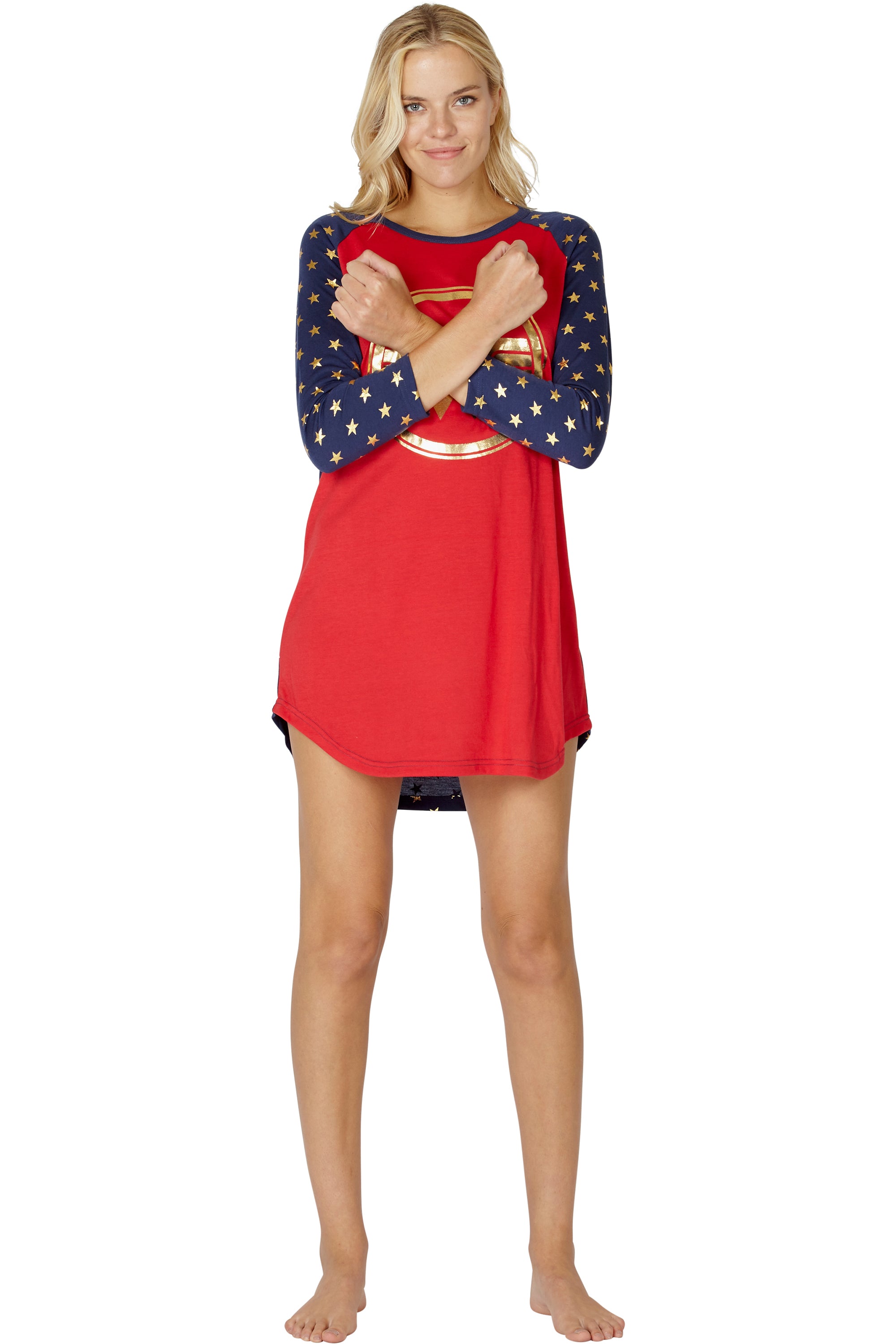 Wonder Woman Circle Logo Raglan Night Gown (M)