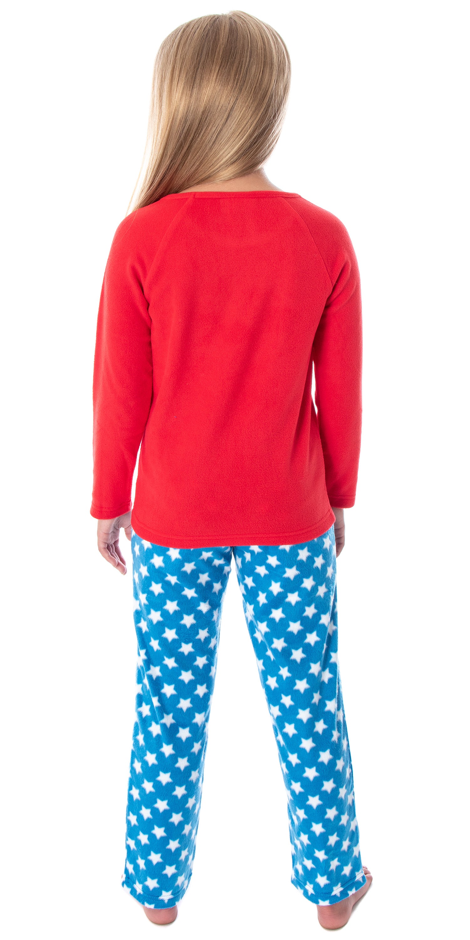 DC Comics Wonder Woman Girls' Classic Costume Colors Fleece Pajama Set